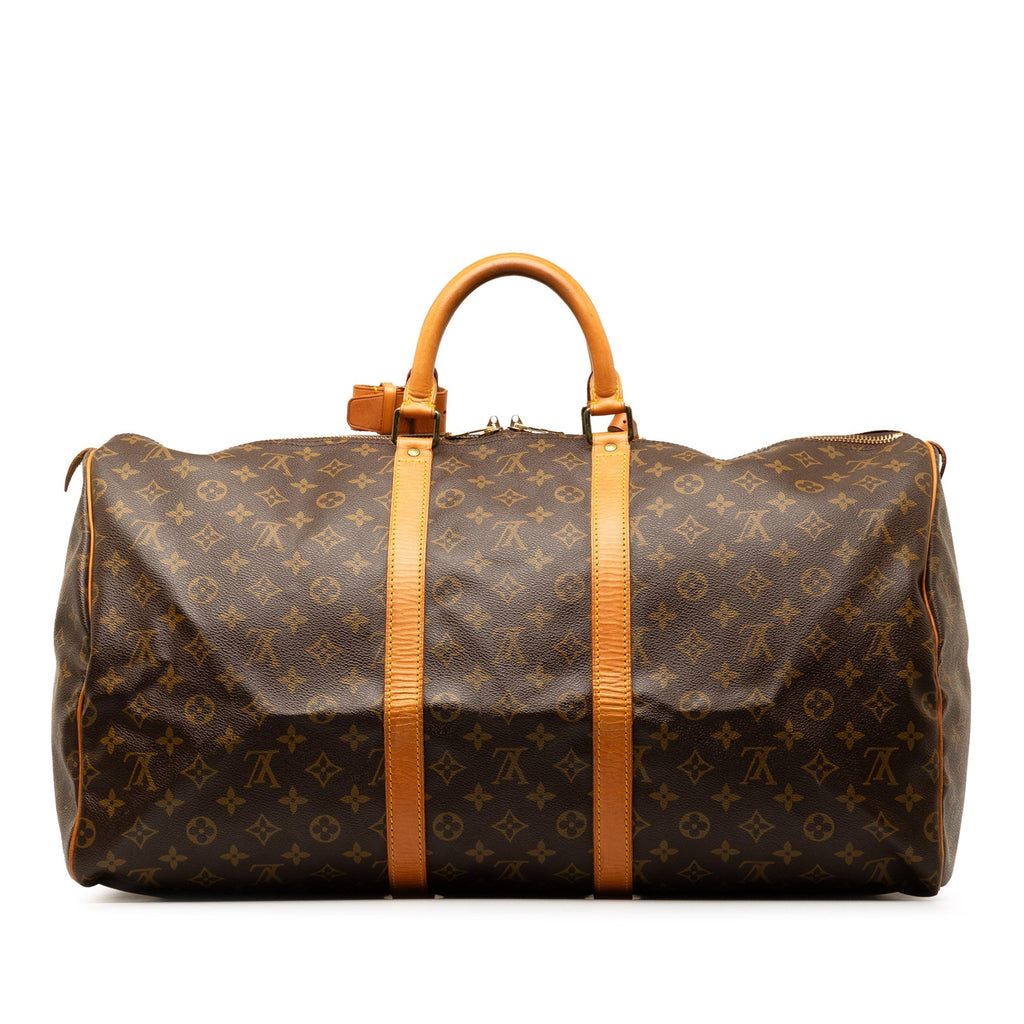Brown Louis Vuitton Monogram Keepall 60 Travel Bag
