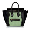 Green Celine Mini Luggage Bicolor Pony Hair Tote Bag