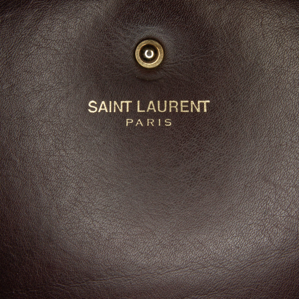 Yves Saint Laurent Chyc Ligne Wallet on Chain Brown