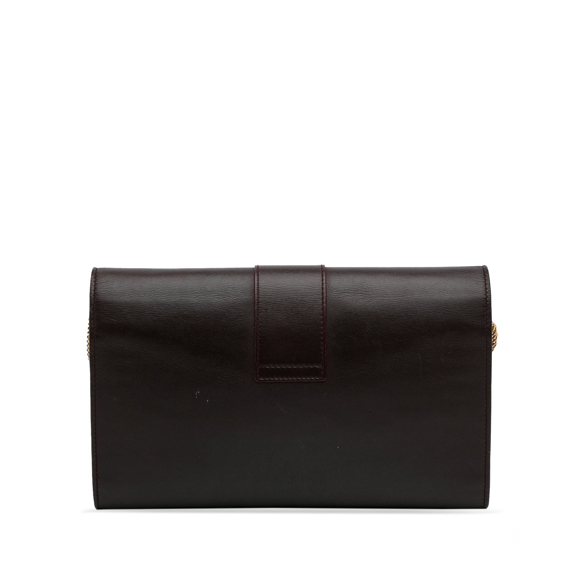 Yves Saint Laurent Chyc Ligne Wallet on Chain Brown