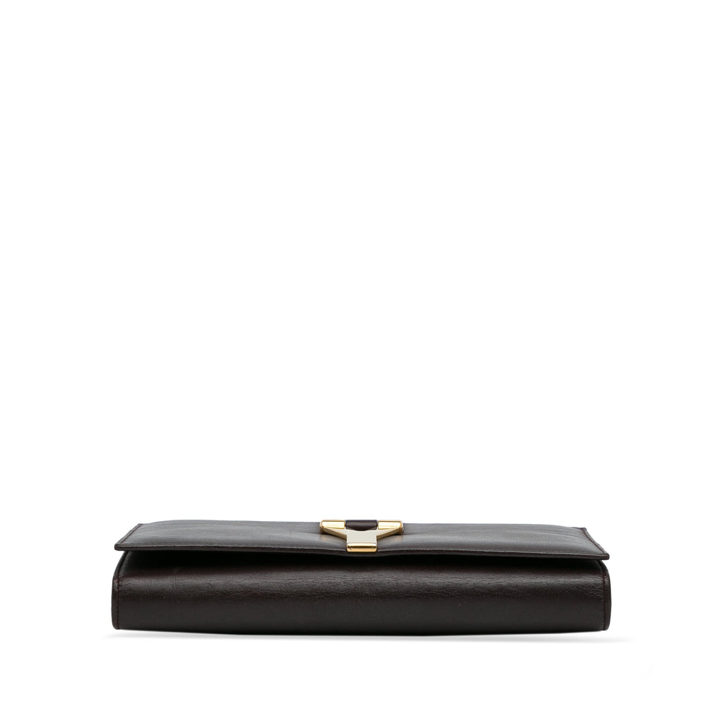 Yves Saint Laurent Chyc Ligne Wallet on Chain Brown