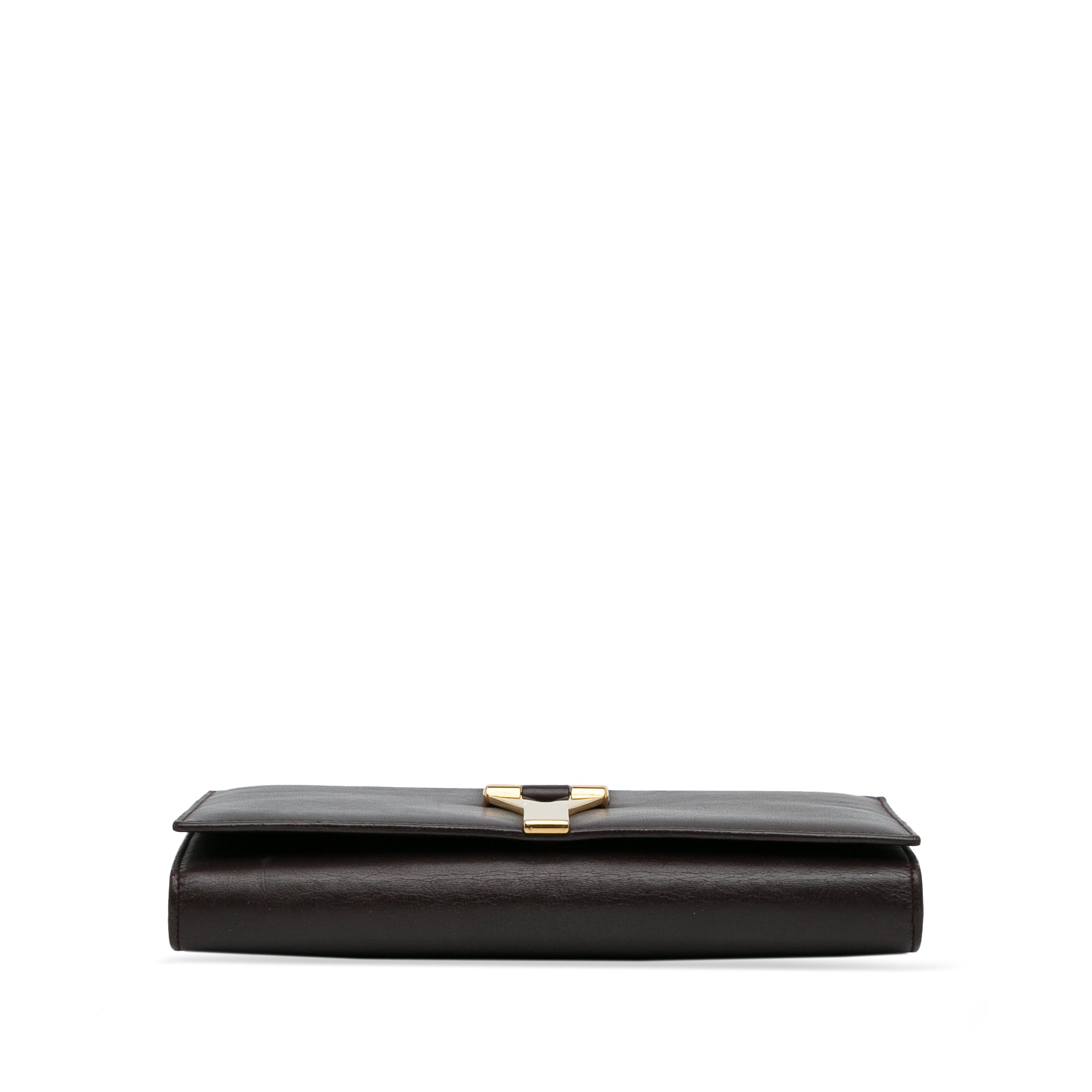 Yves Saint Laurent Chyc Ligne Wallet on Chain Brown