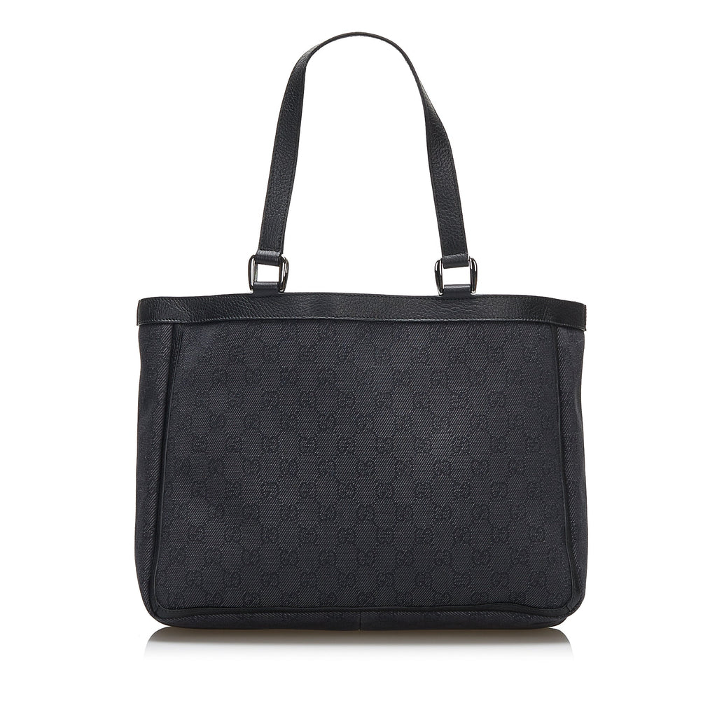 Gucci Abbey D-Ring Tote Bag Black GG Canvas