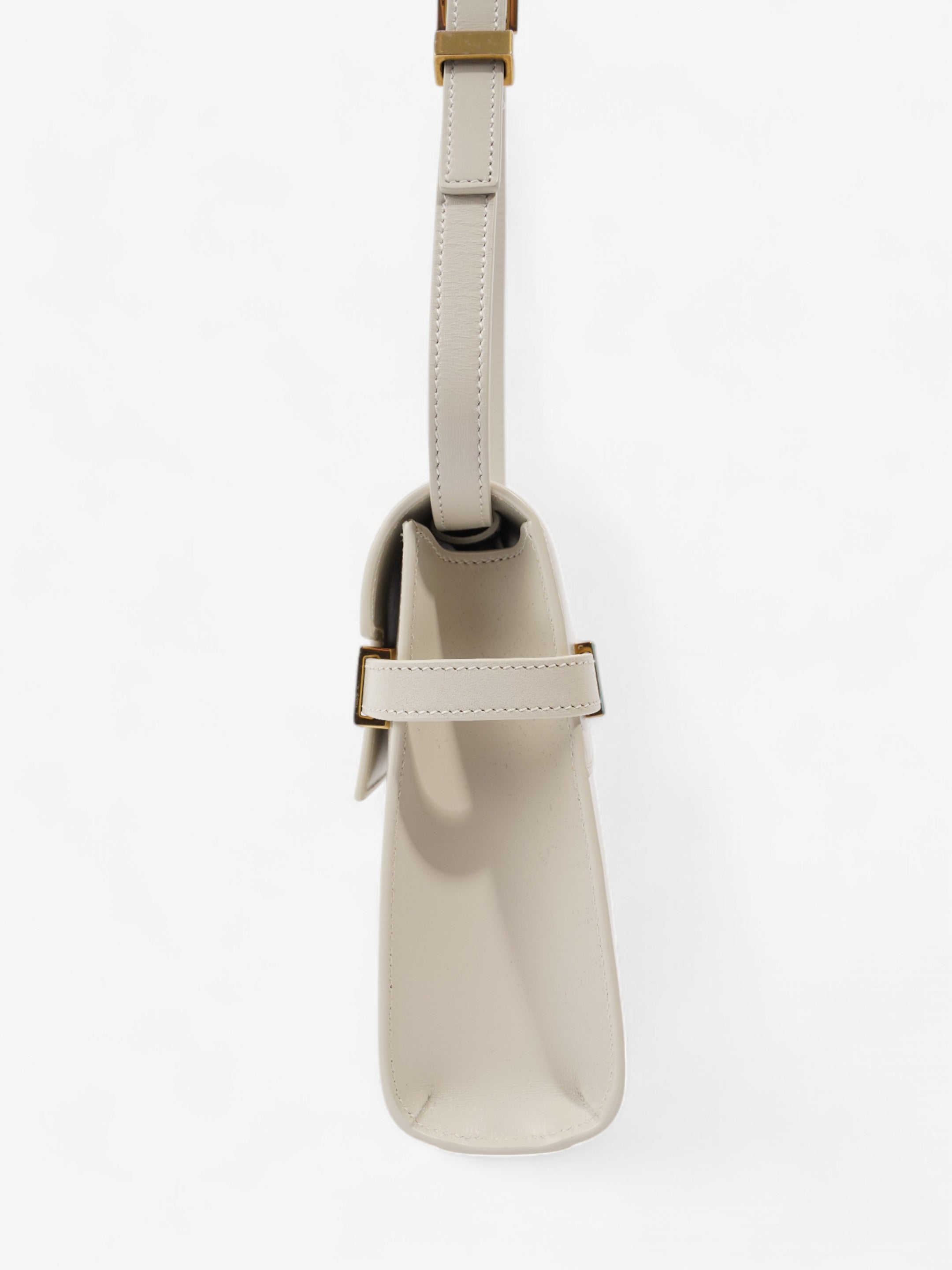 Saint Laurent Manhattan Blanc Vintage Calfskin Leather Small