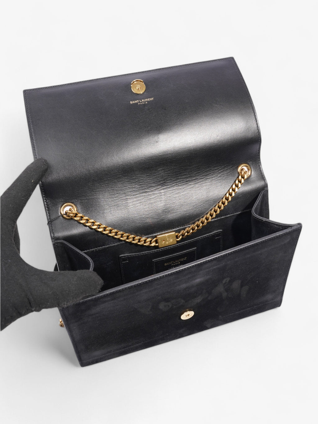 Saint Laurent Kate Black Suede Medium