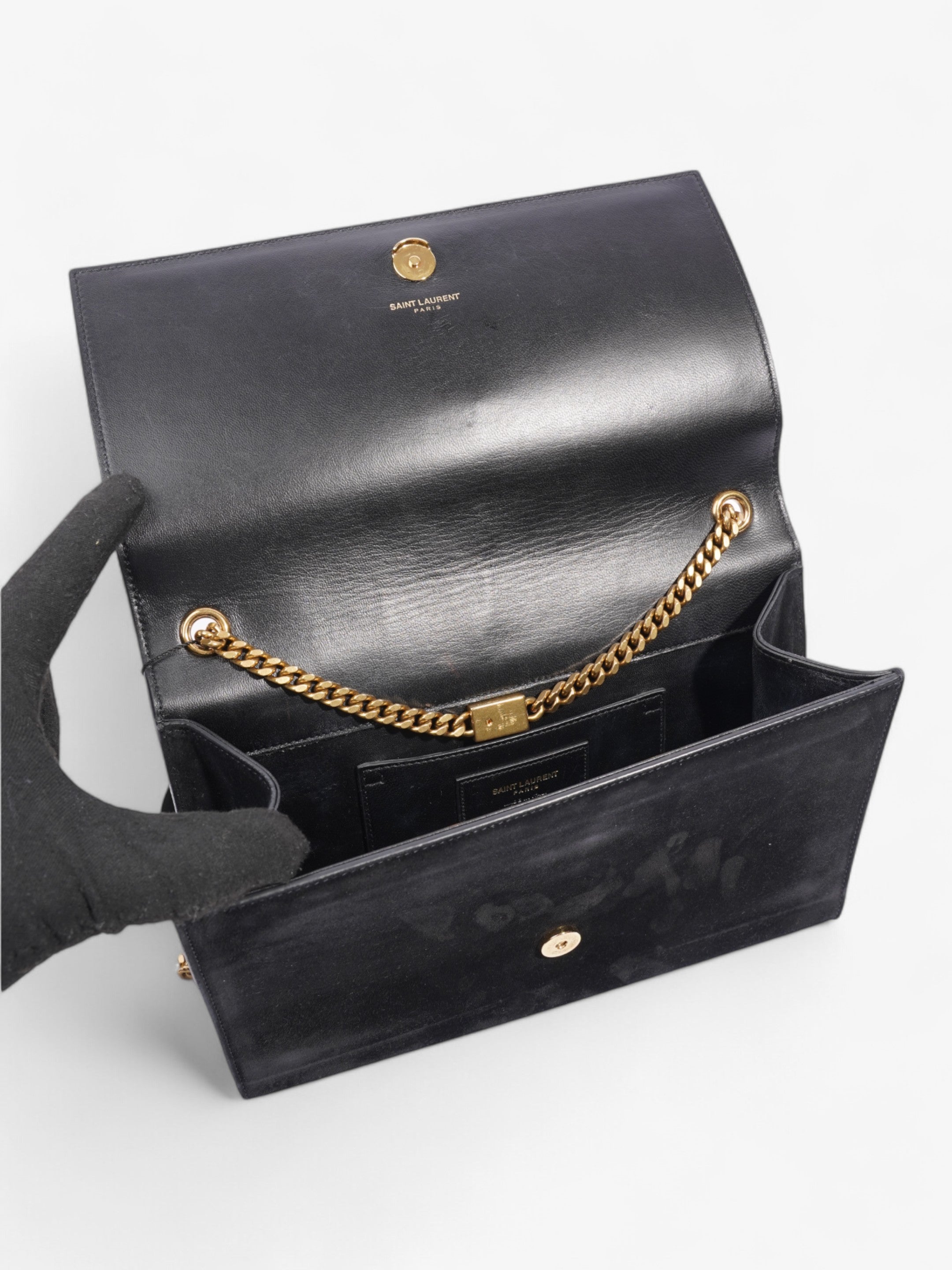 Saint Laurent Kate Black Suede Medium