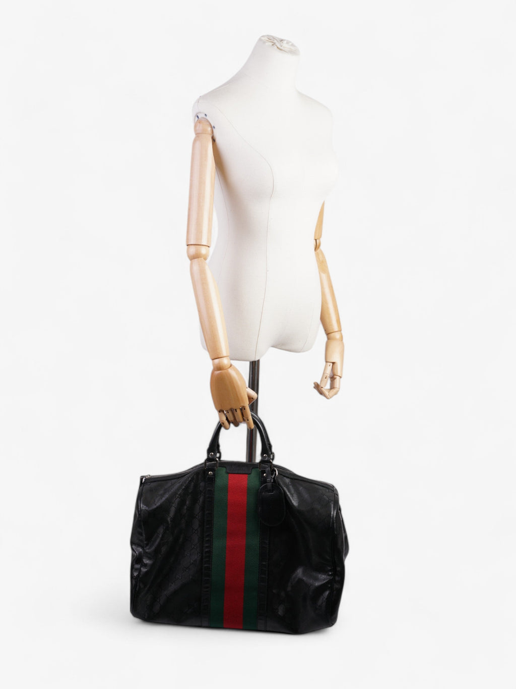 Gucci Fiat 500 Duffle Web Bag Black / Green / Red Canvas