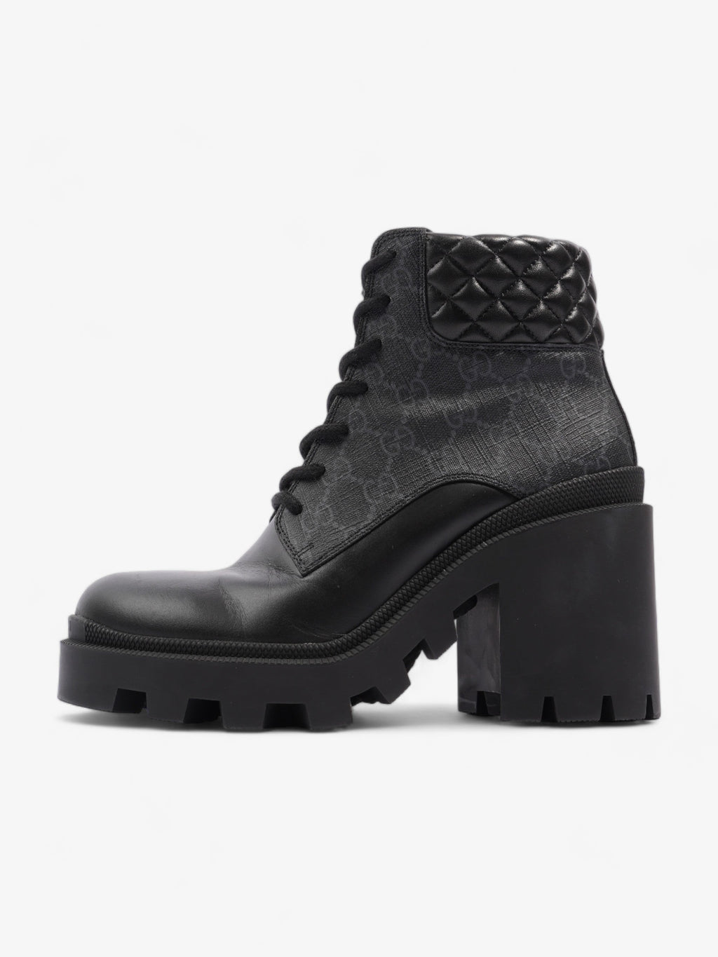 Gucci GG Ankle Boot 5.5cm Black Coated Canvas EU 39 UK 6
