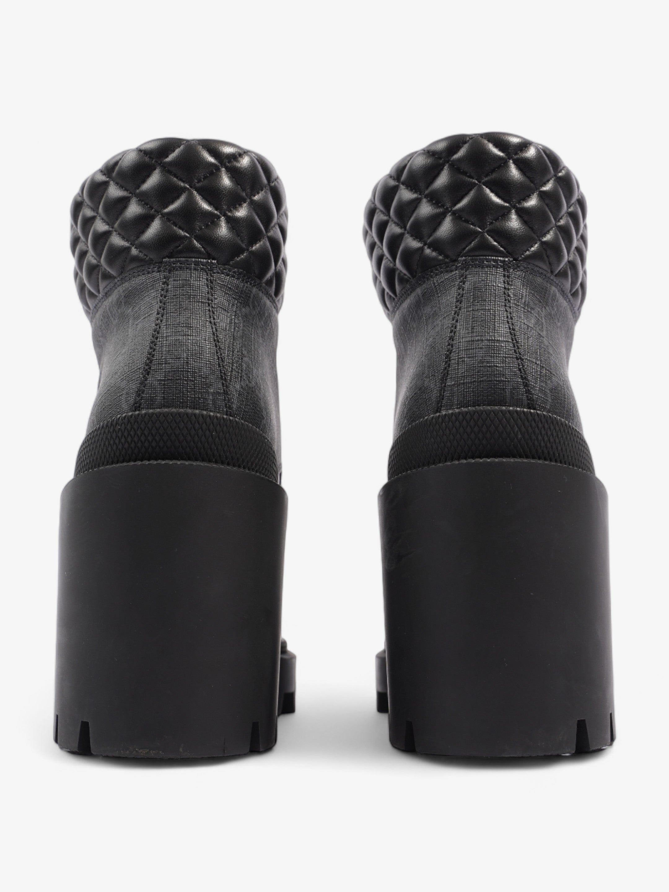 Gucci GG Ankle Boot 5.5cm Black Coated Canvas EU 39 UK 6