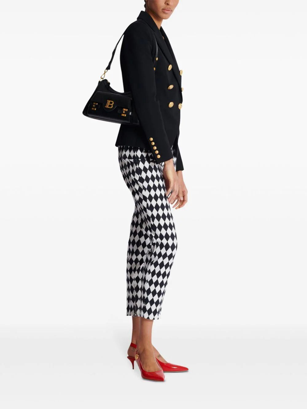 BLACK BUZZ HOBO BAG GOLDEN LOGO