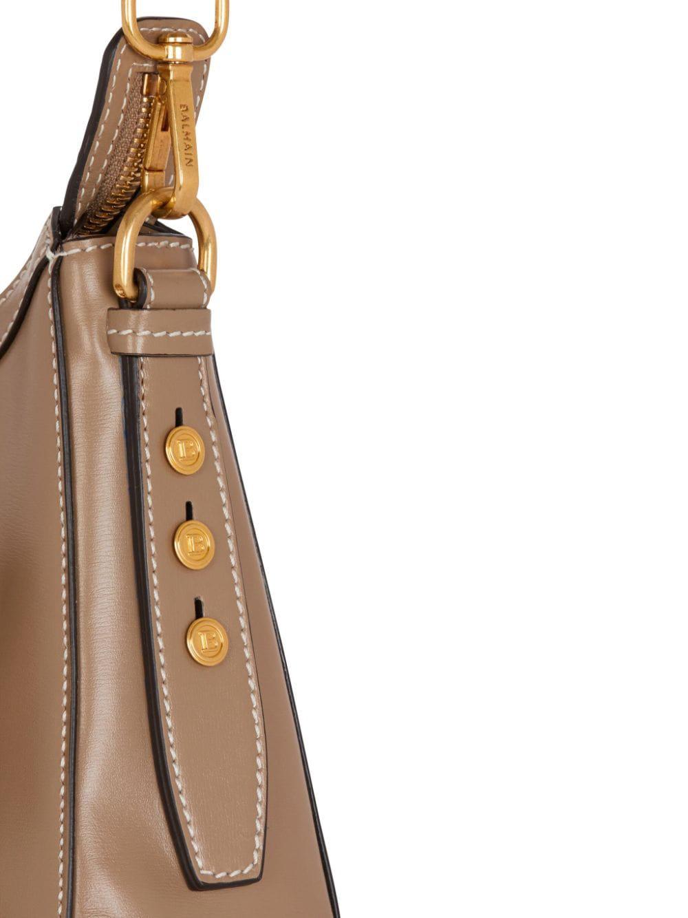 BUZZ TAUPE HOBO BAG GOLDEN LOGO