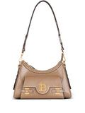 BUZZ TAUPE HOBO BAG GOLDEN LOGO