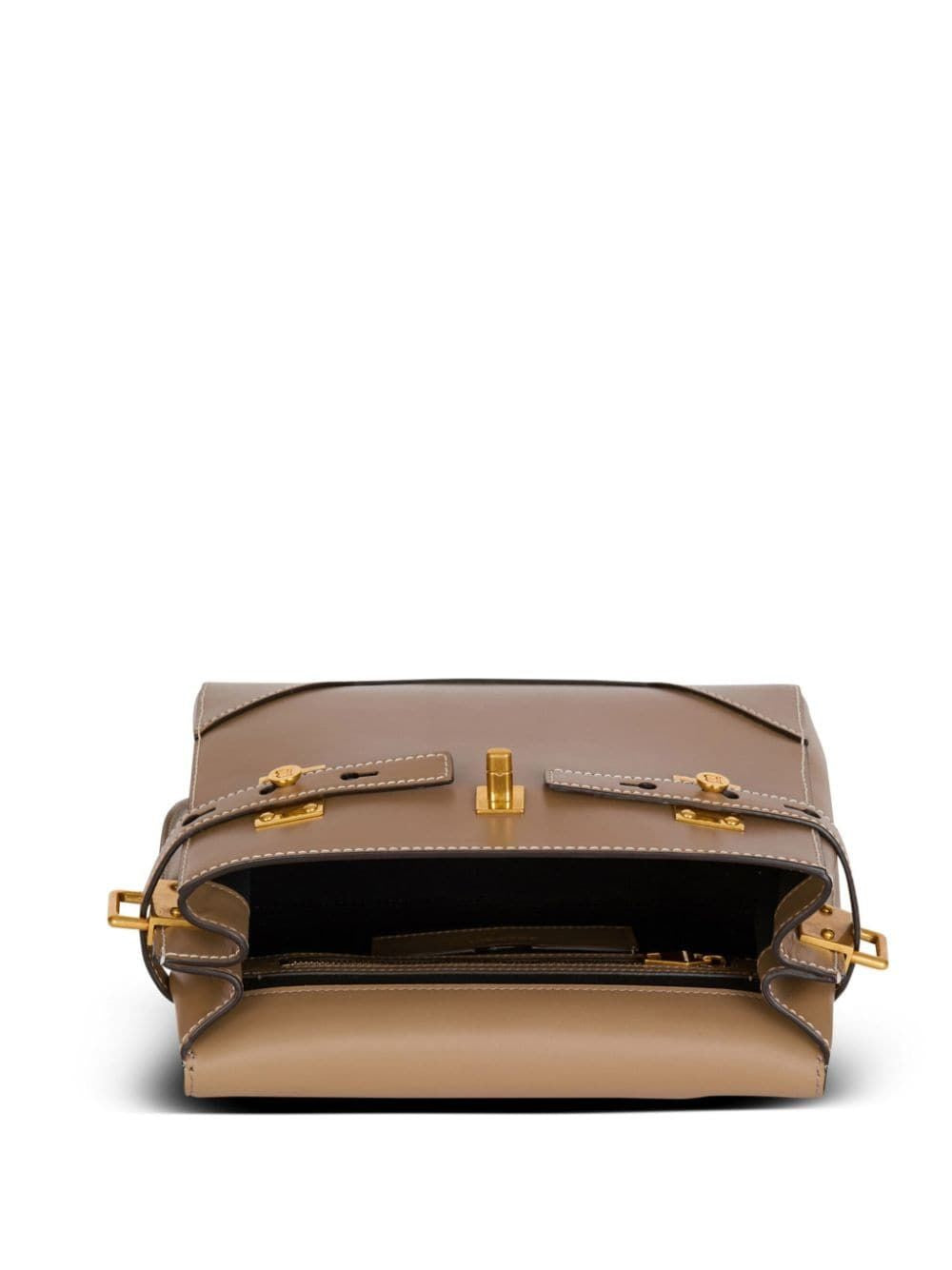 BUZZ 23 TAUPE BAG GOLDEN LOGO