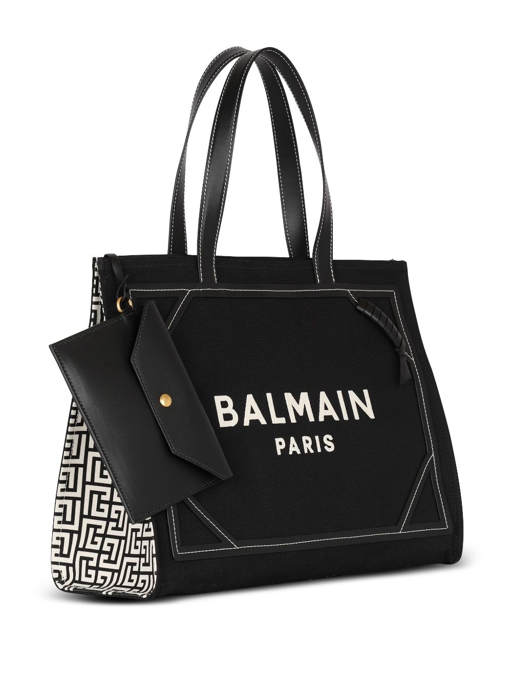 B-ARMY MEDIUM CANVAS AND LEATHER TOTE BAG