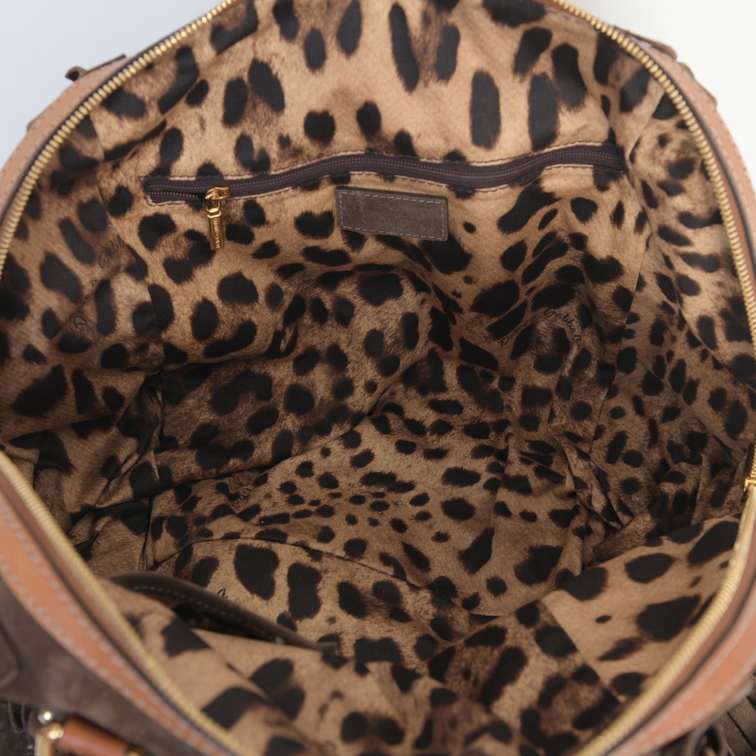 Brown Suede Tassel Bowling Bag