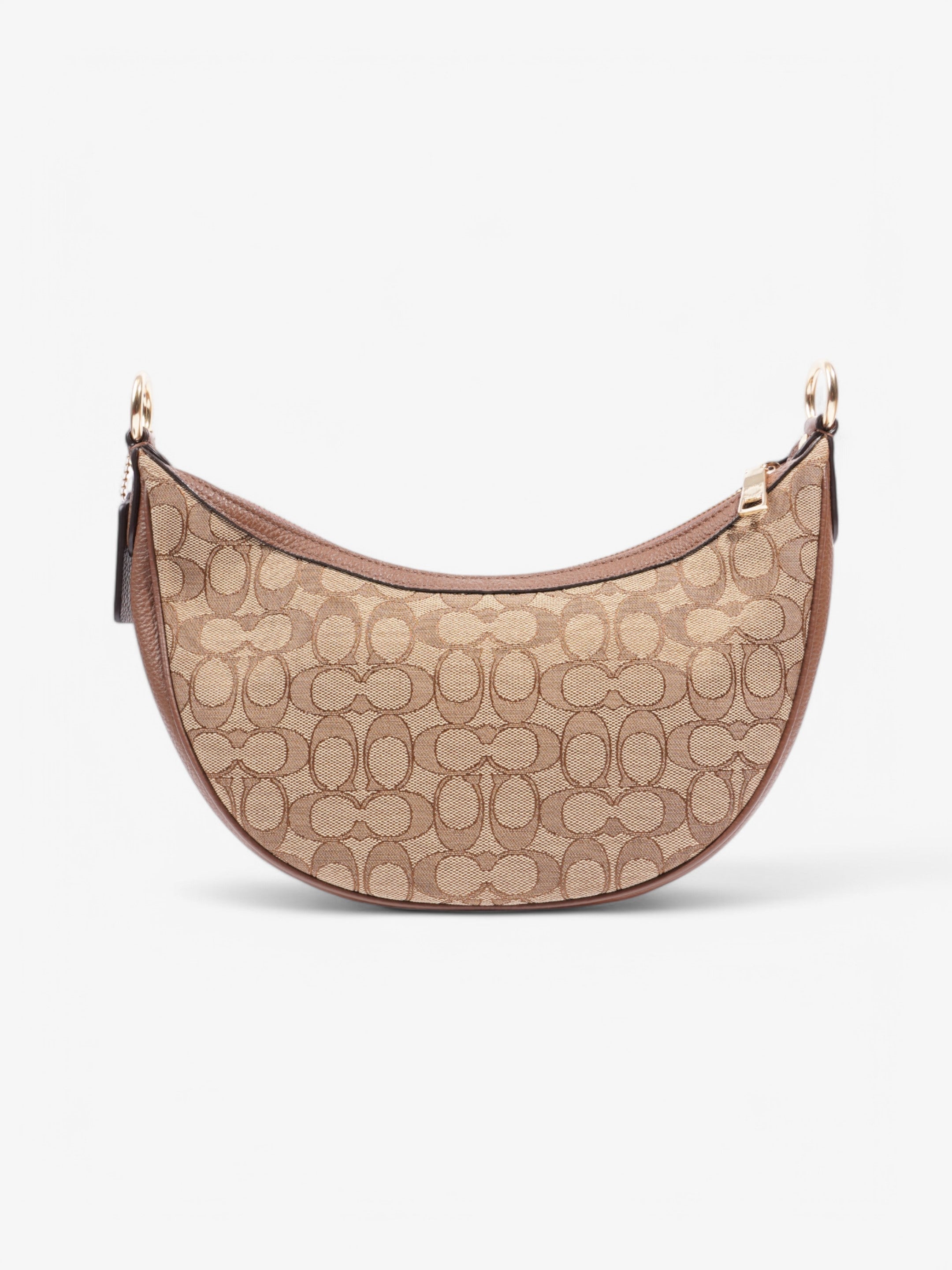 Coach Aria Shoulder Bag Beige  / Brown Canvas