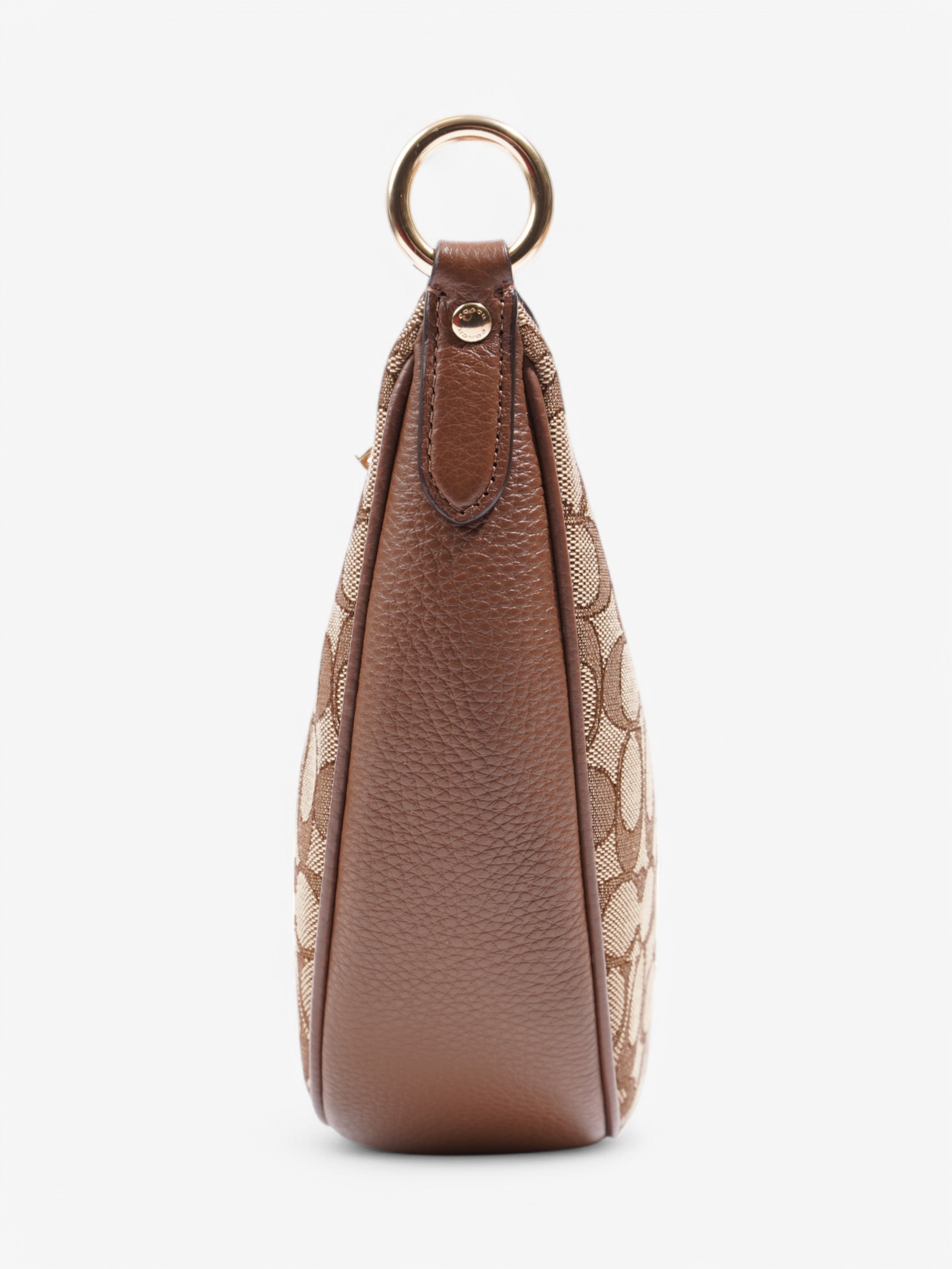 Coach Aria Shoulder Bag Beige  / Brown Canvas