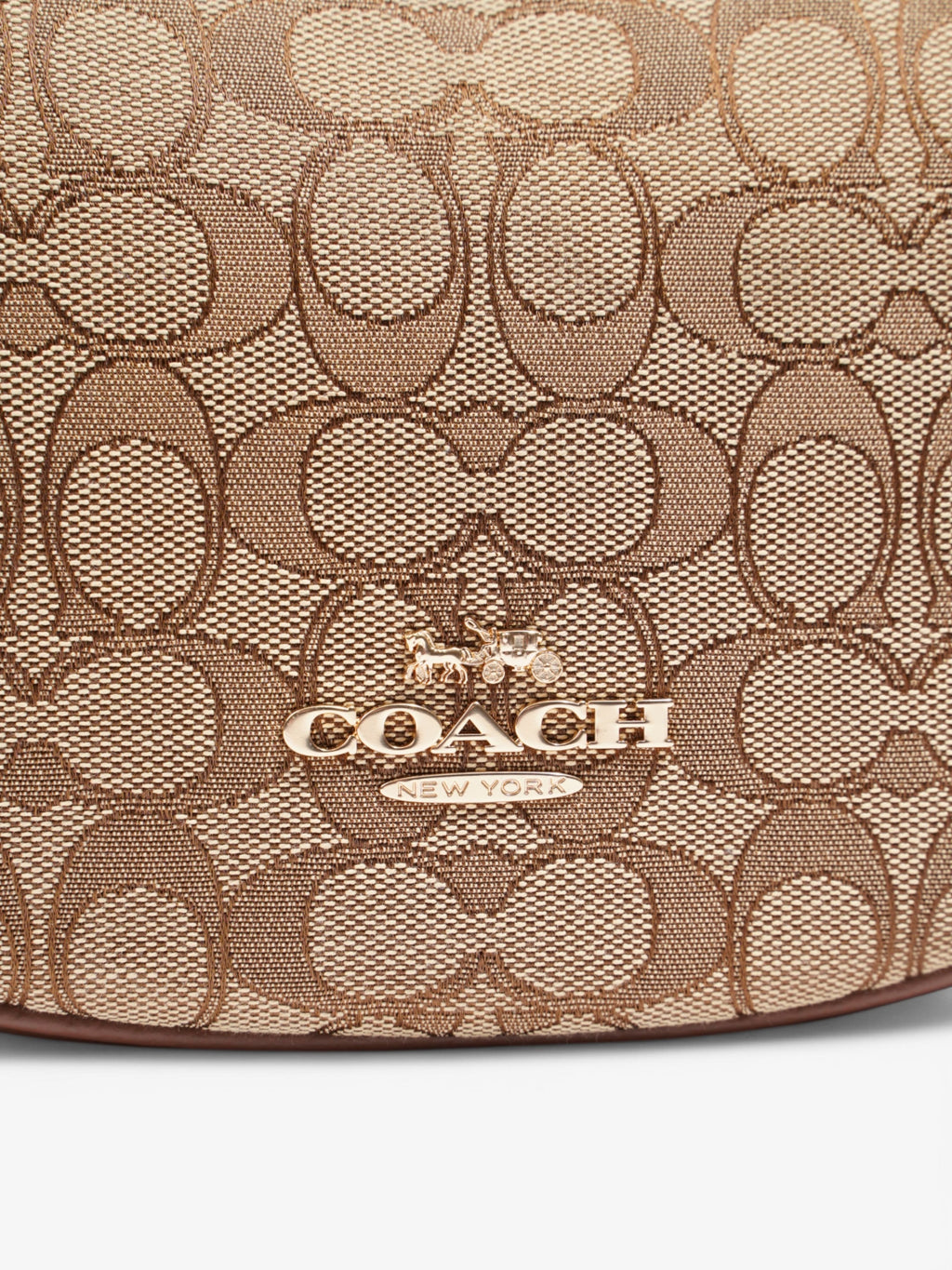 Coach Aria Shoulder Bag Beige  / Brown Canvas
