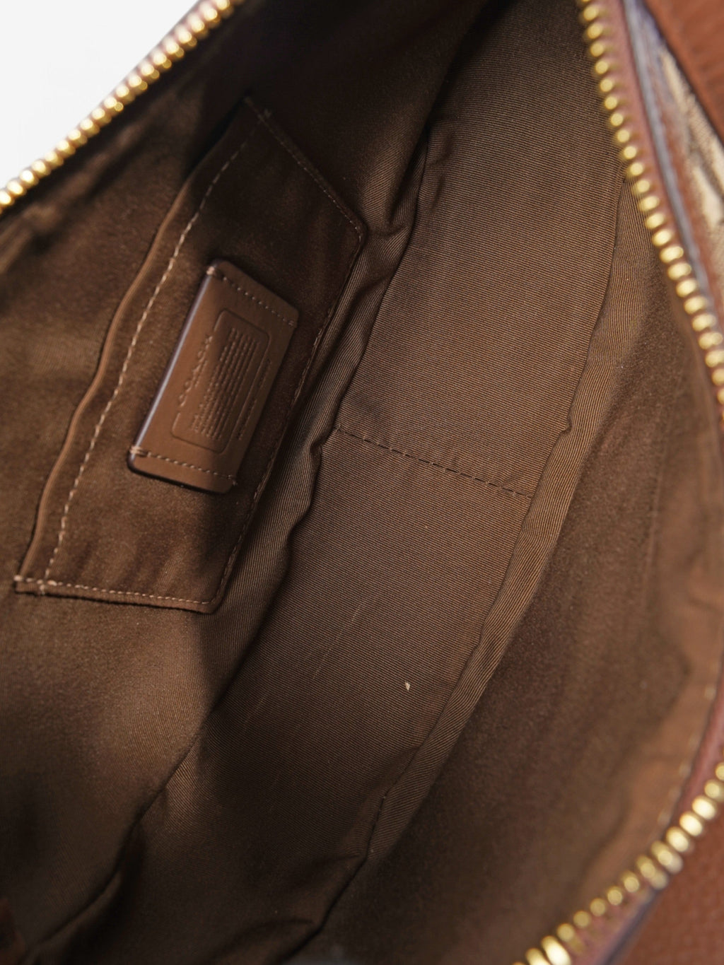 Coach Aria Shoulder Bag Beige  / Brown Canvas