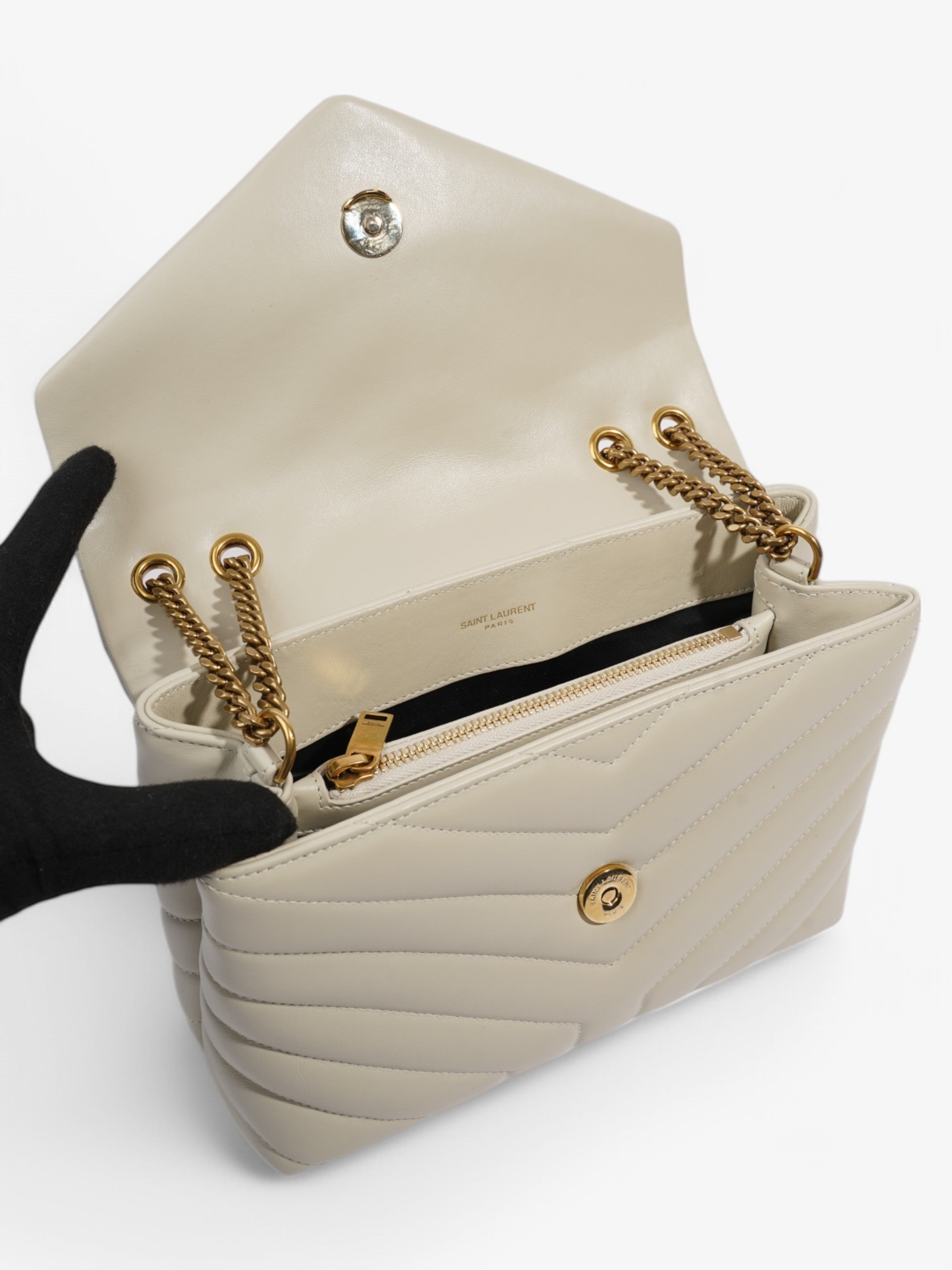 Saint Laurent LouLou White  Leather Small