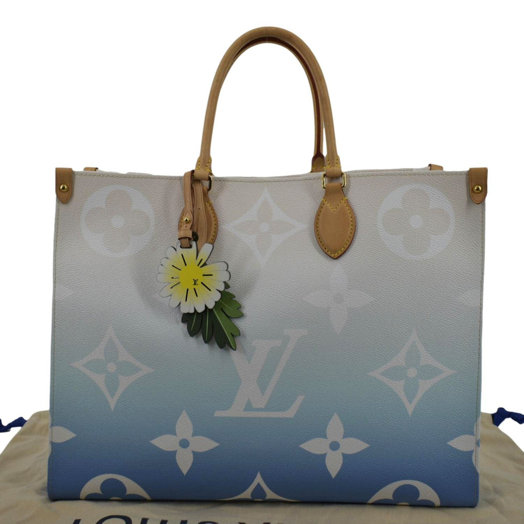 LOUIS VUITTON Pool Onthego GM Monogram Canvas Shoulder Bag Light Blue