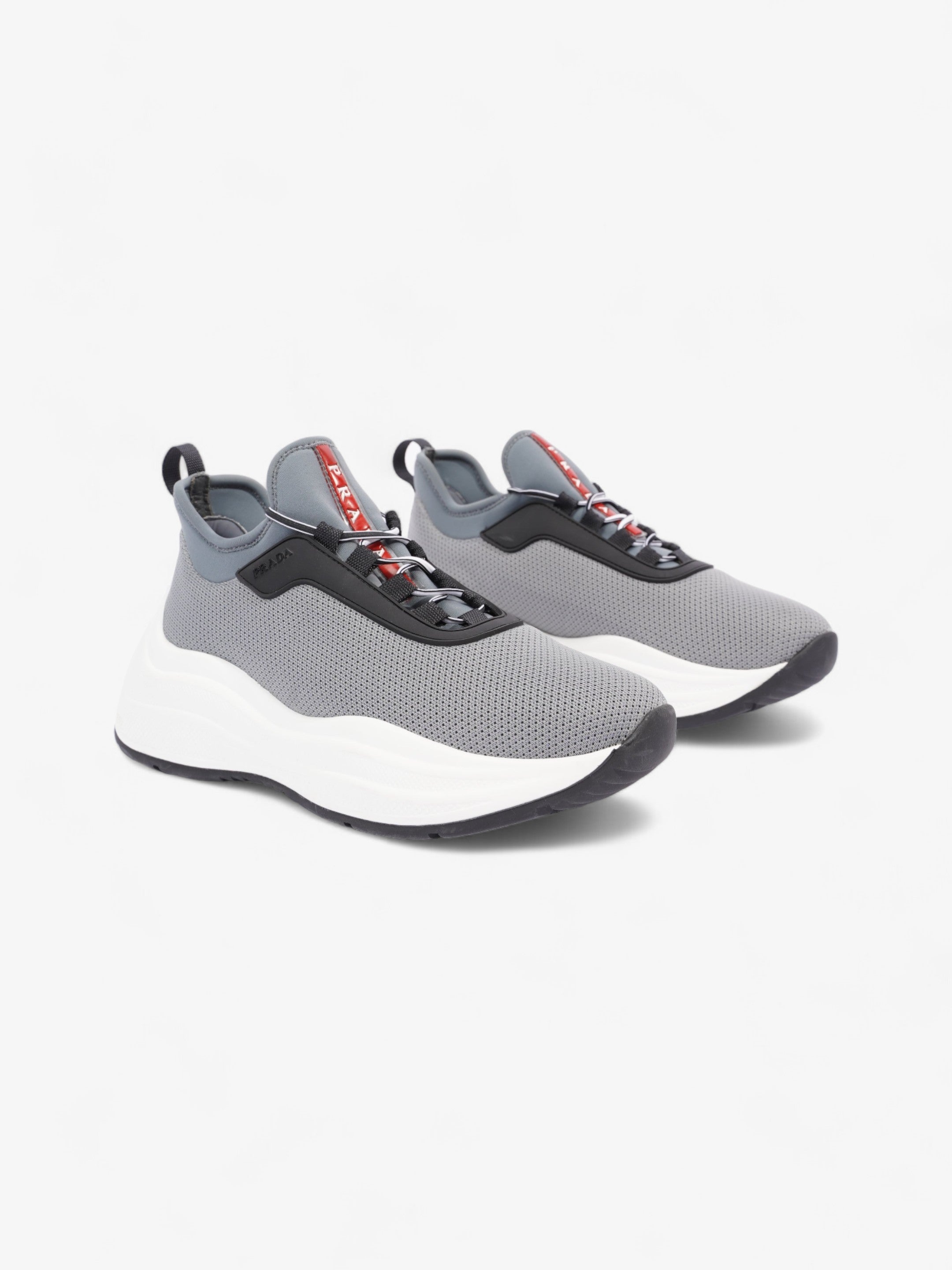 Prada Womens Neoprene Grey / White / Black EU 35 / UK 2