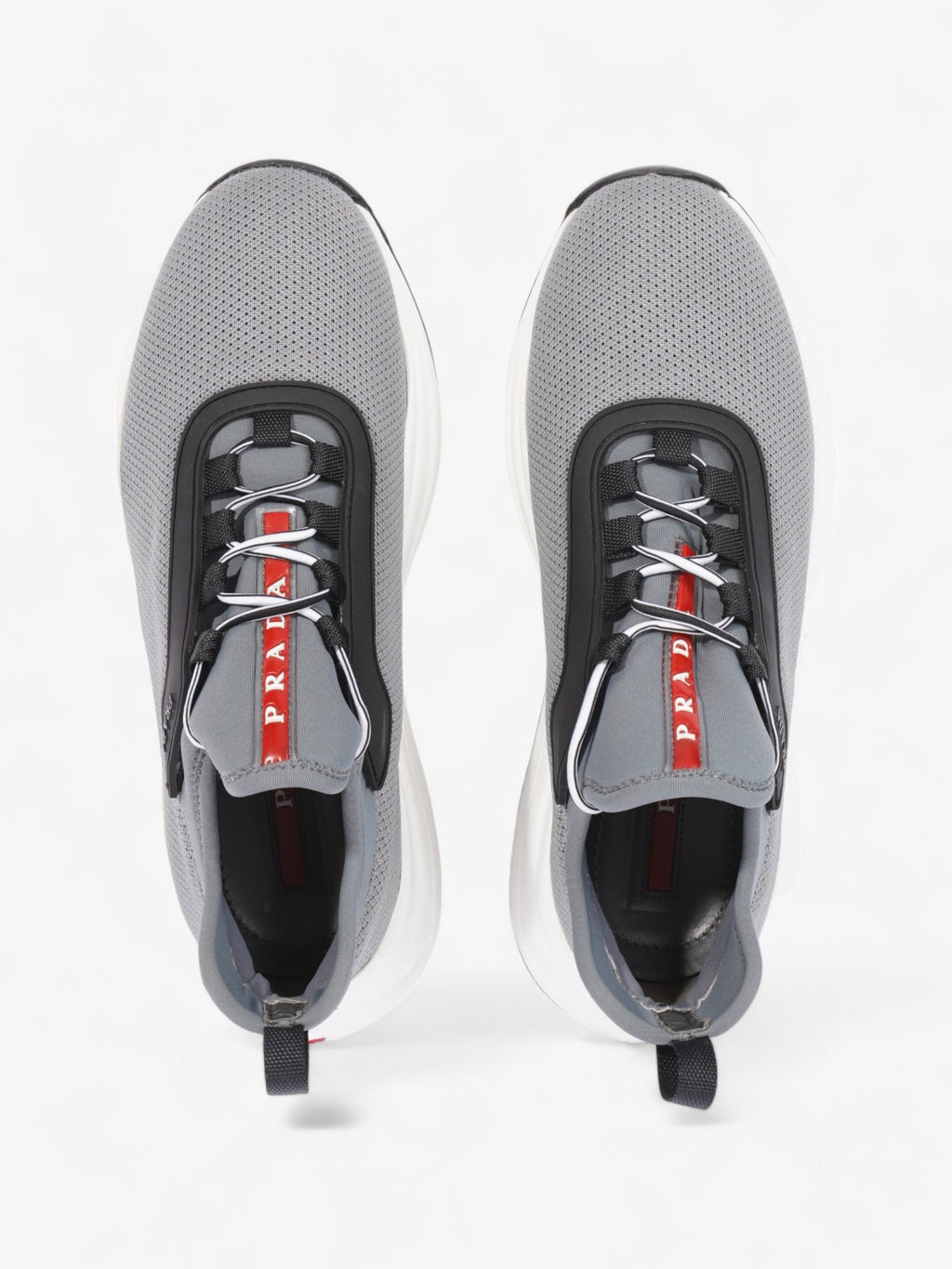 Prada Womens Neoprene Grey / White / Black EU 35 / UK 2