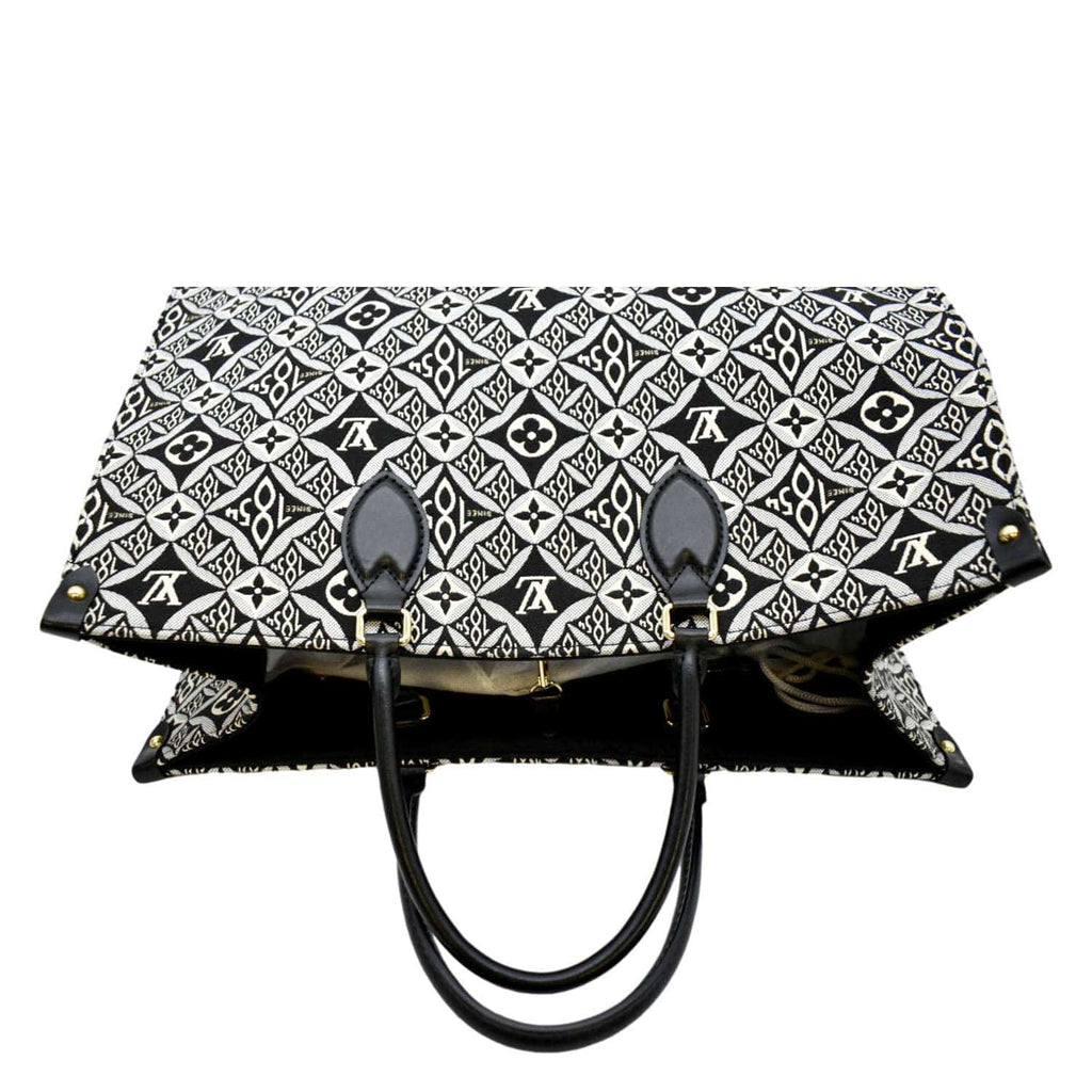 LOUIS VUITTON Onthego GM 1854 Jacquard Tote Bag Grey