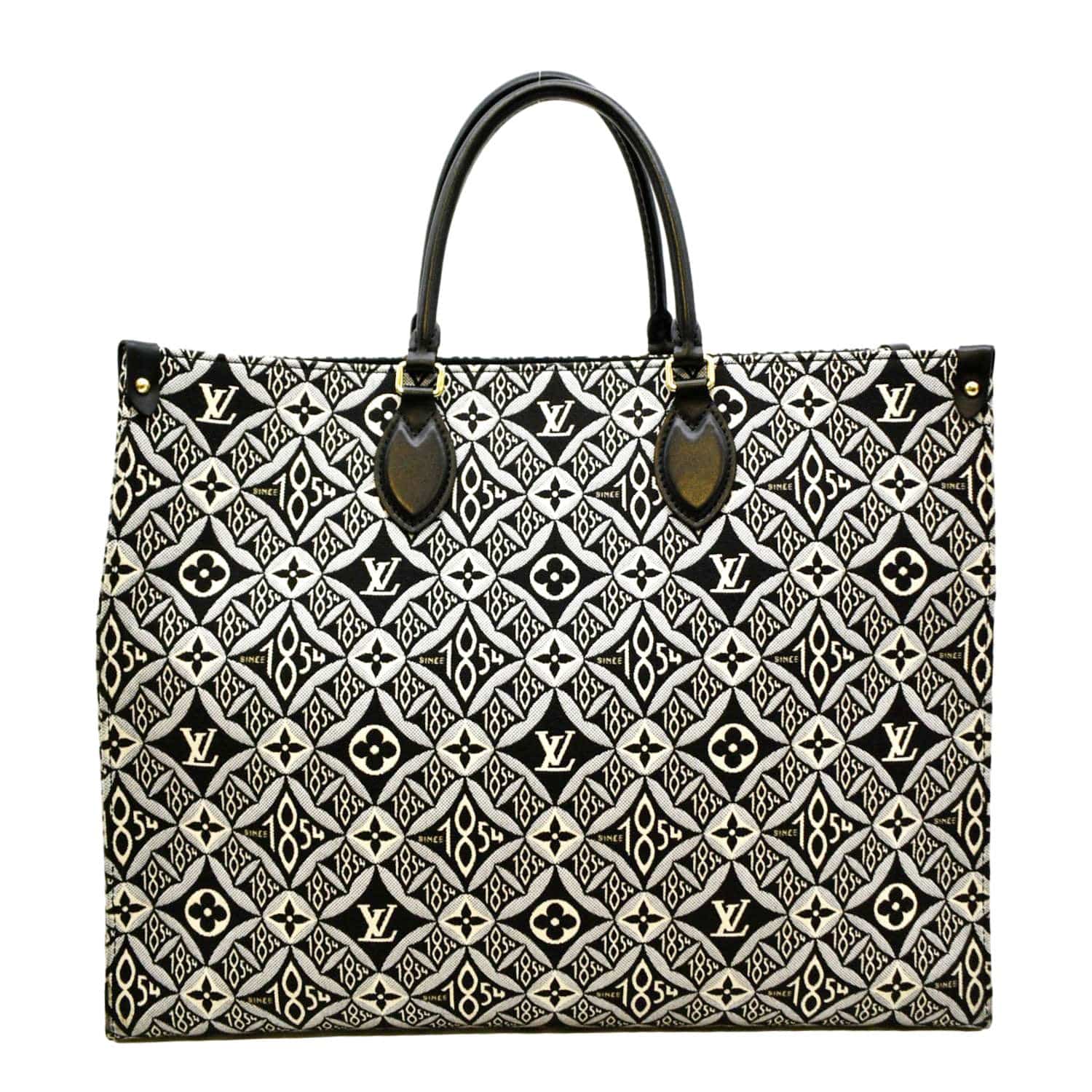 LOUIS VUITTON Onthego GM 1854 Jacquard Tote Bag Grey