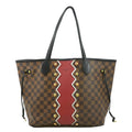 LOUIS VUITTON Neverfull Karakoram MM Damier Ebene Tote Shoulder Bag Red