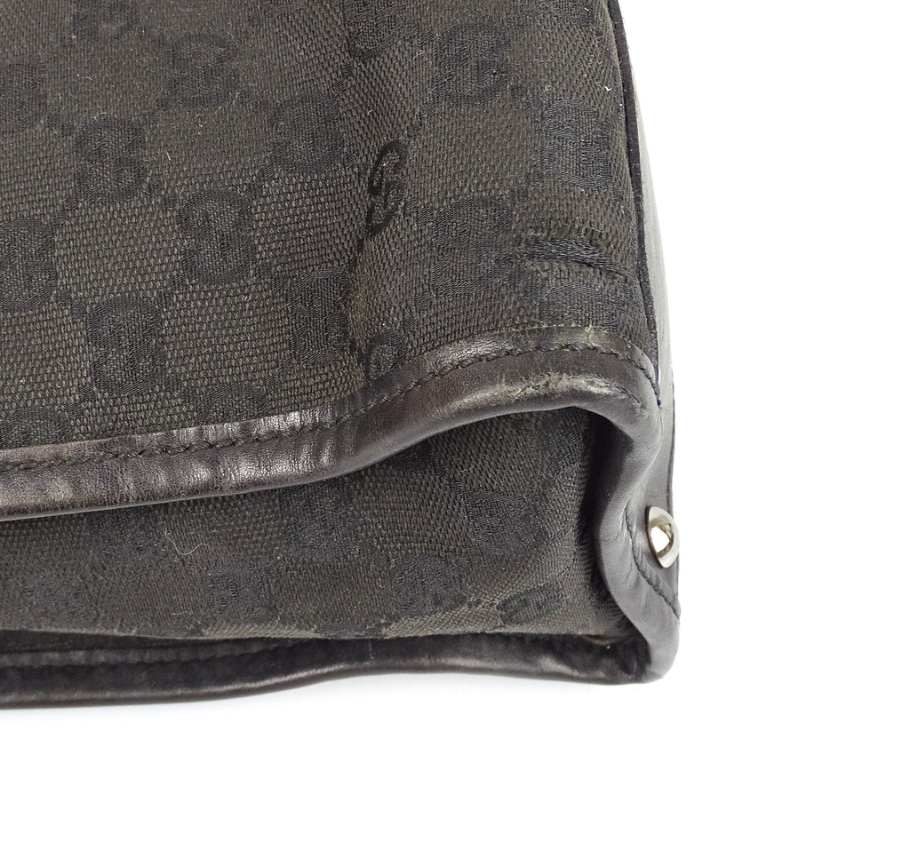 Gucci Vintage Black GG Short Strap Shoulder Bag
