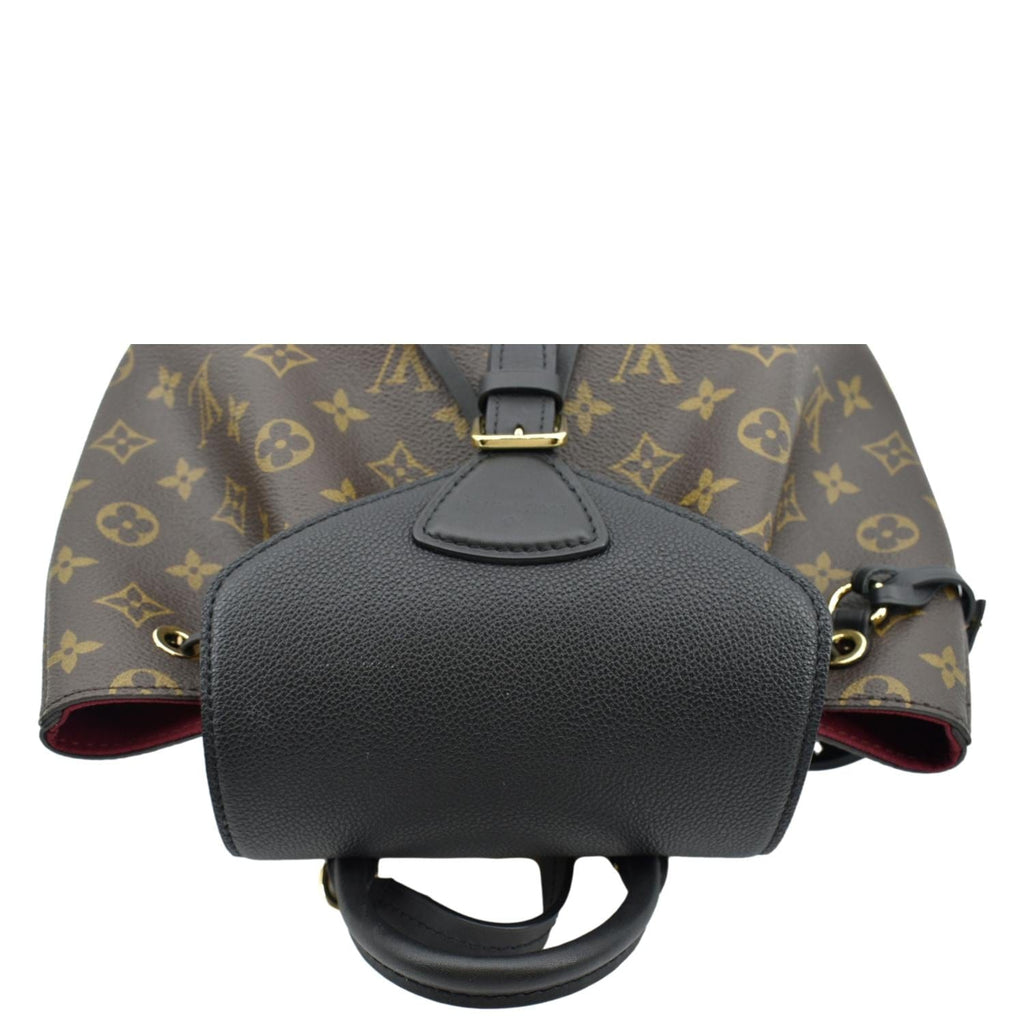 LOUIS VUITTON Montsouris NM Monogram Canvas Leather Backpack Bag Black