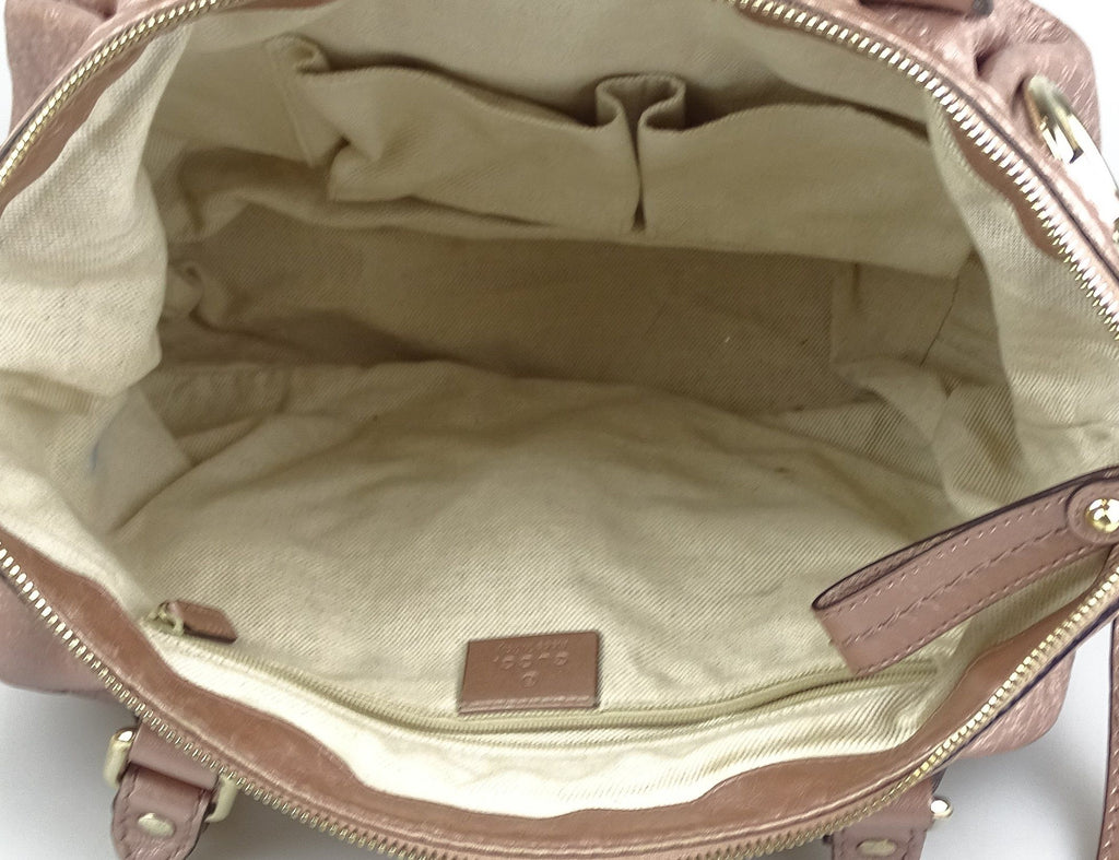 Gucci Micro Guccissima Sukey Tote With Strap Rose Gold