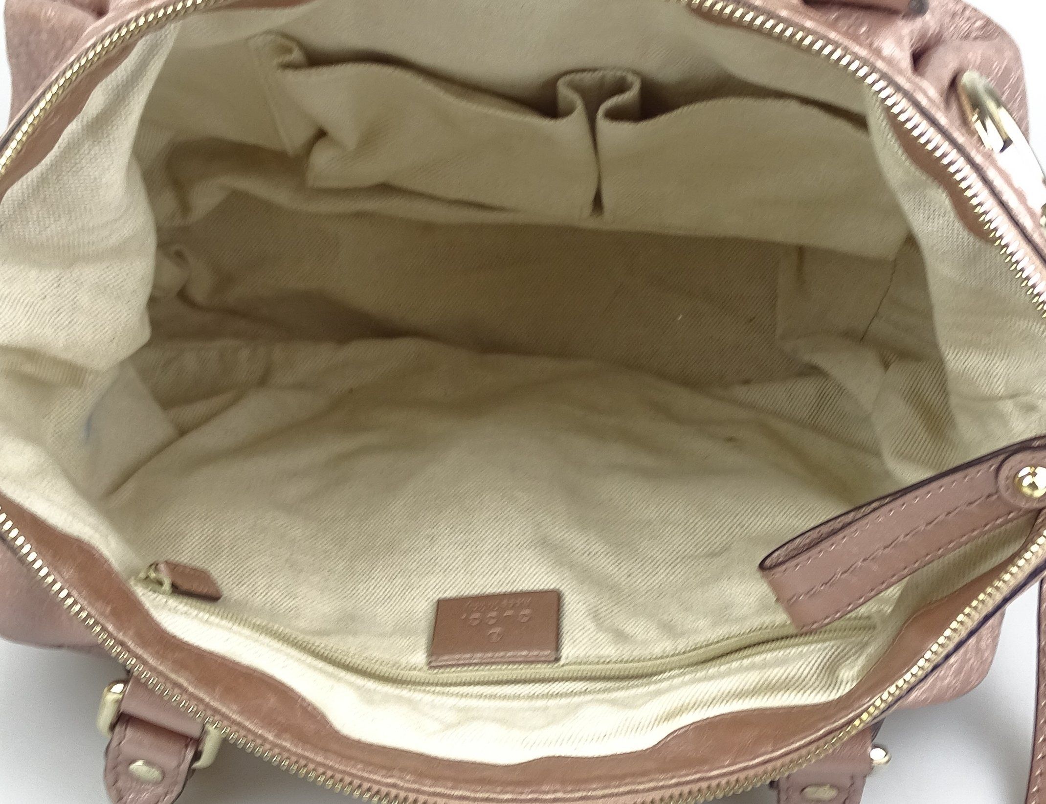 Gucci Micro Guccissima Sukey Tote With Strap Rose Gold