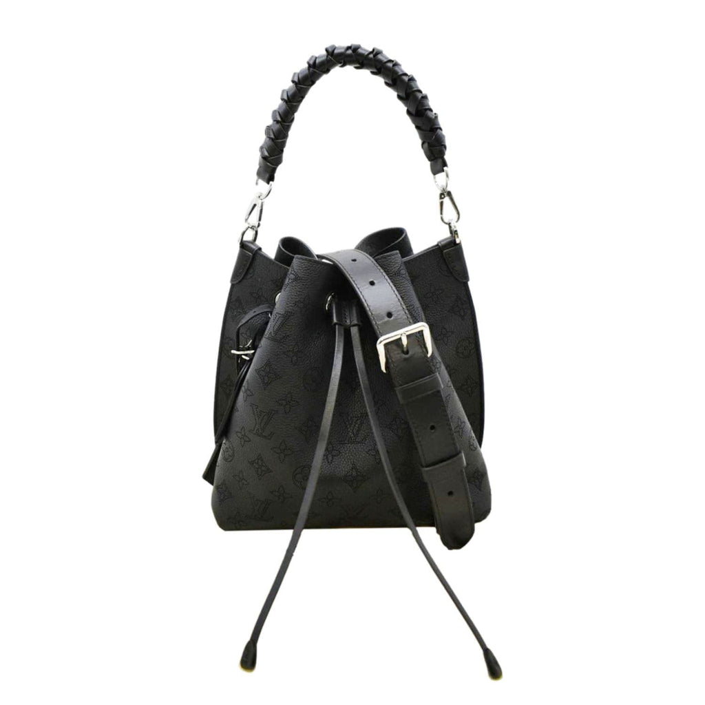 LOUIS VUITTON Muria Mahina Perforated Leather Shoulder Bag Black