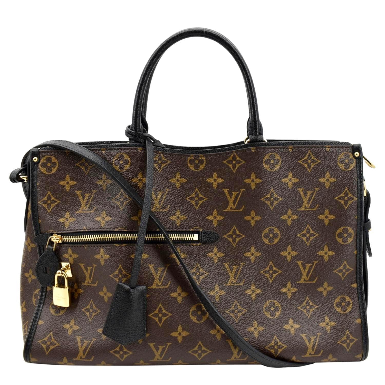 LOUIS VUITTON Popincourt MM Monogram Canvas Shoulder Bag Brown/Noir