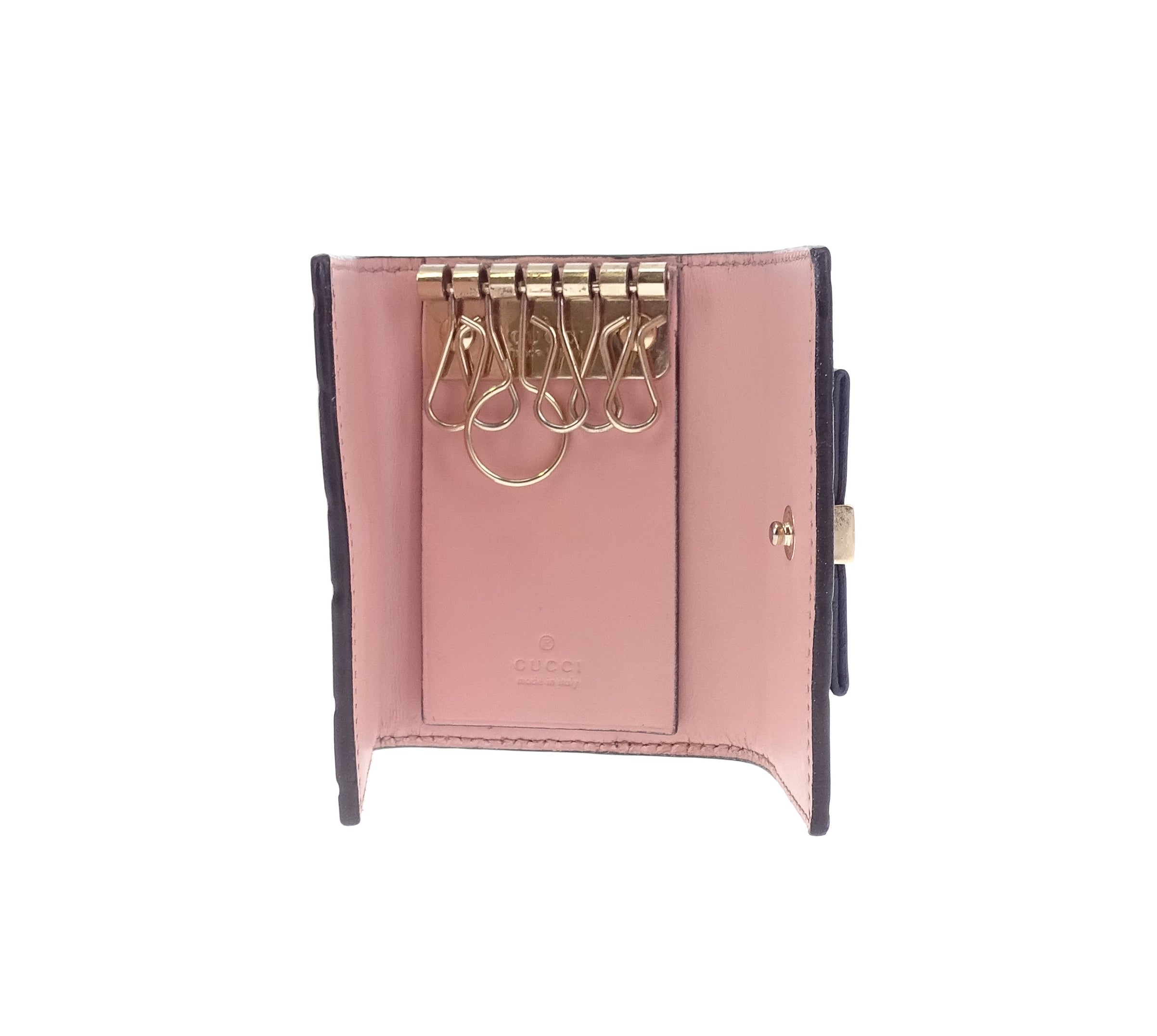 Gucci Guccissima Navy & Pink 6 Key Case