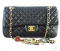 CHANEL classic black flap bag 'valentine charms'