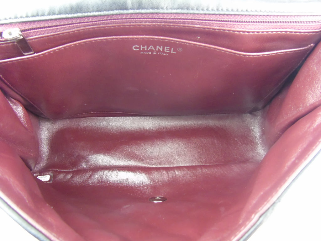 CHANEL black leather jumbo flap bag SHW