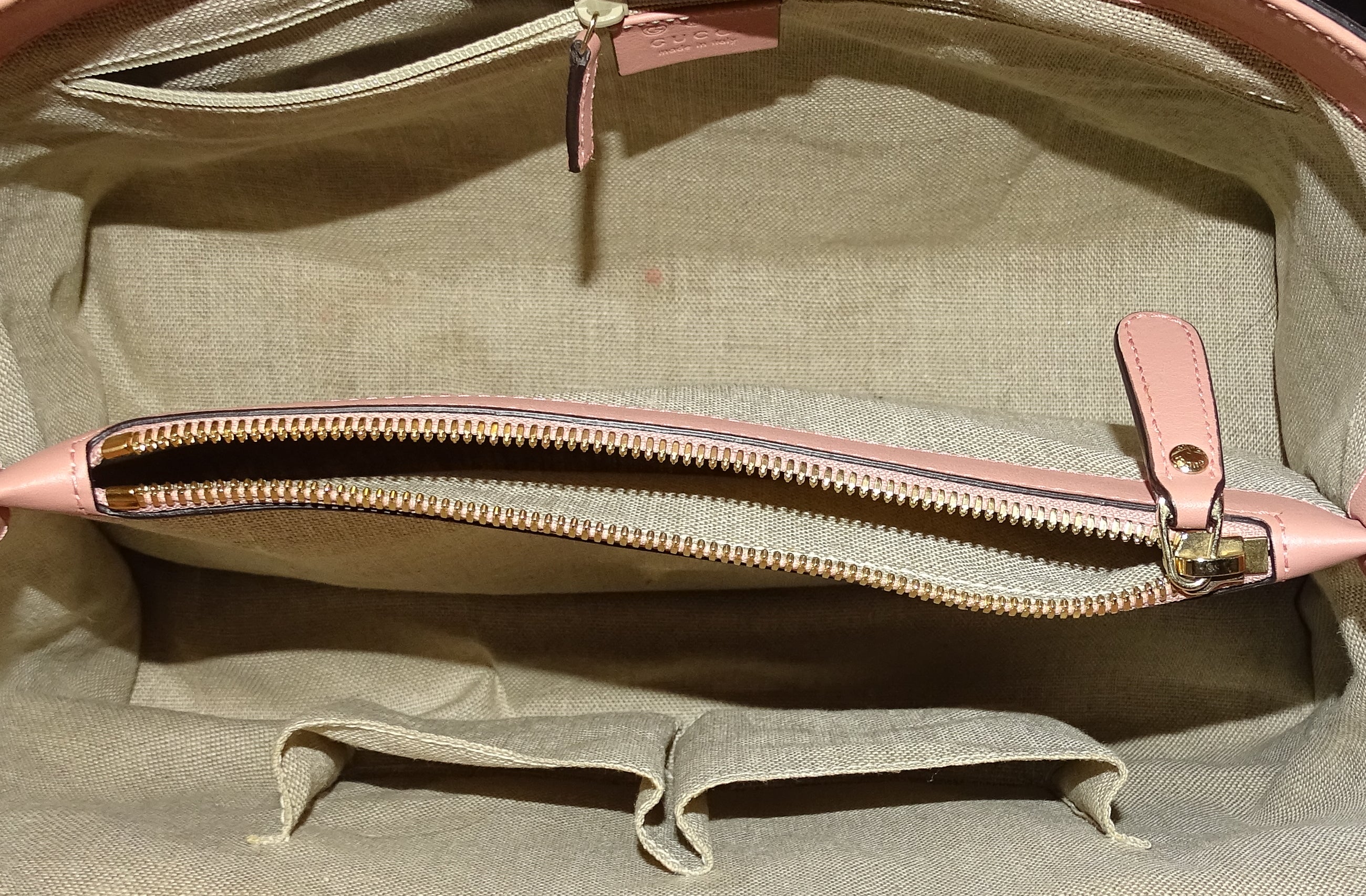 Gucci Pink Microguccissima Leather Medium Crossbody Tote GG Logo