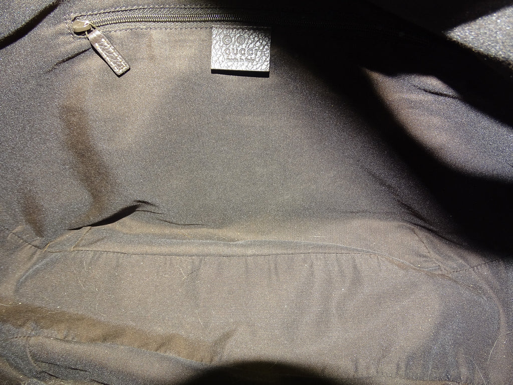 Gucci GG Canvas Hobo Large With Brown Leather Trims