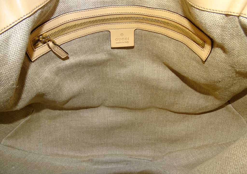 Gucci Floral Canvas Bamboo Two Way Hobo Bag