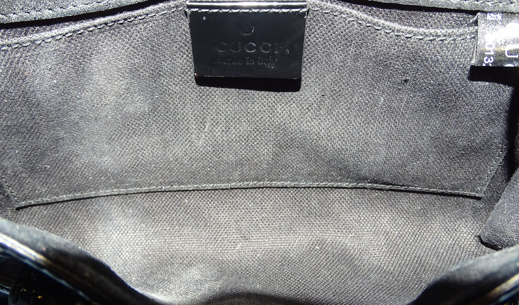 Gucci Emily Chain Flap Black Patent