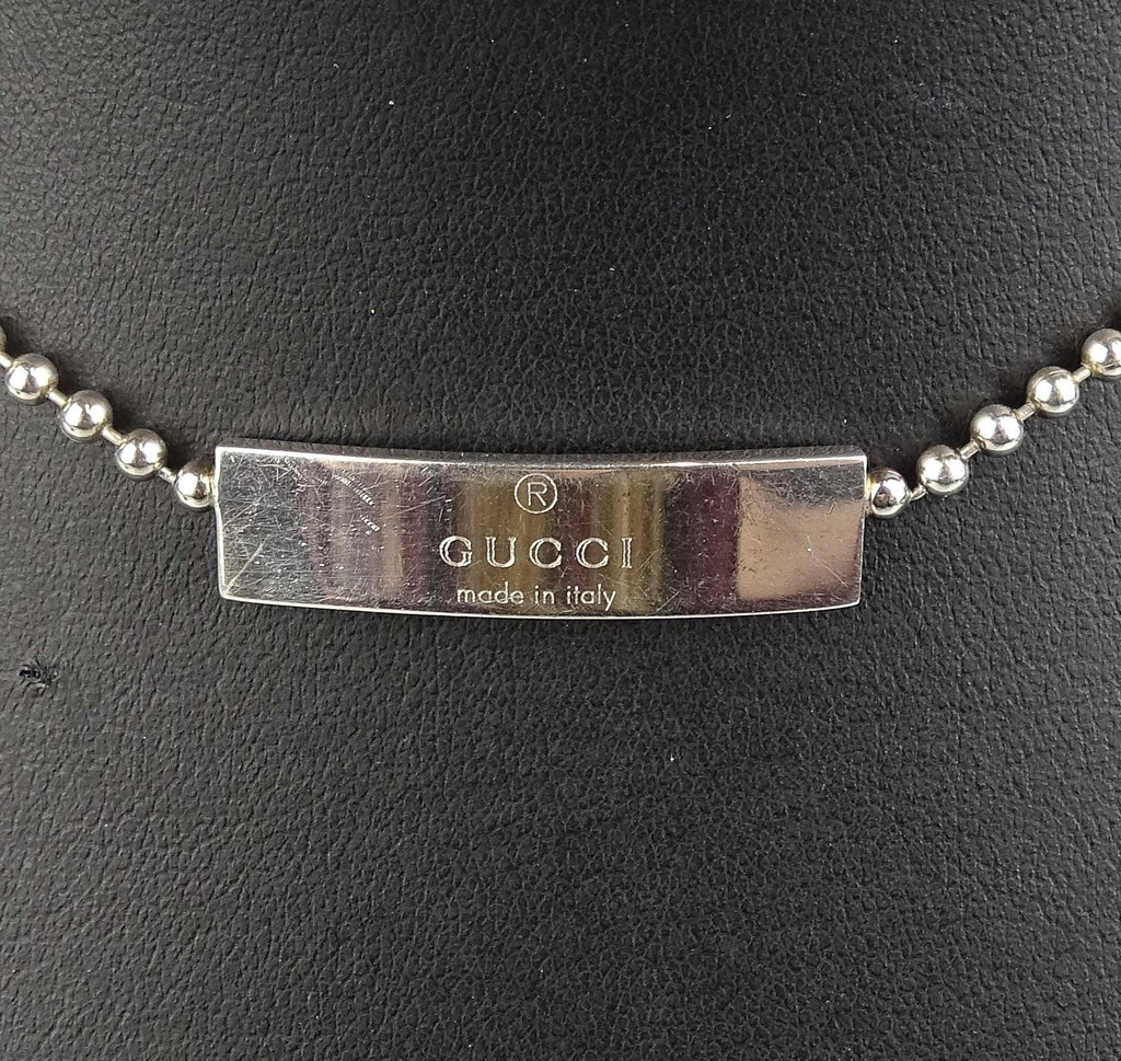 Gucci Sterling Silver Children's Gucci Plate Choker