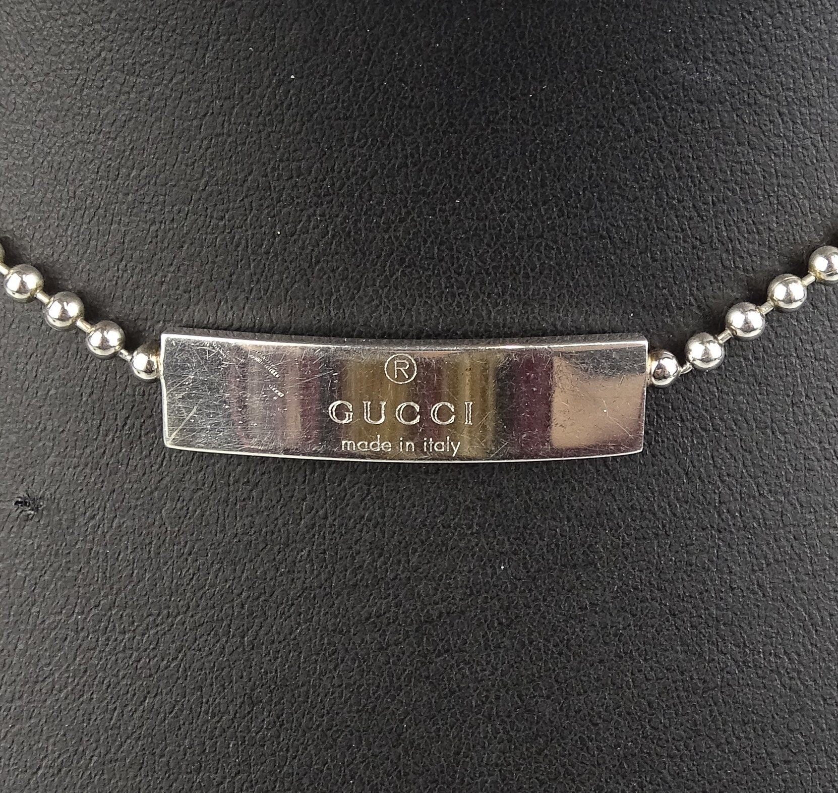Gucci Sterling Silver Children's Gucci Plate Choker