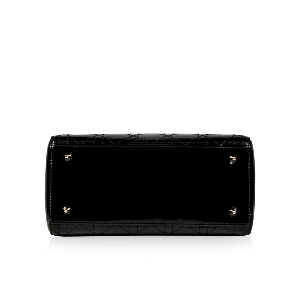 Lady Dior Black Patent Leather Medium
