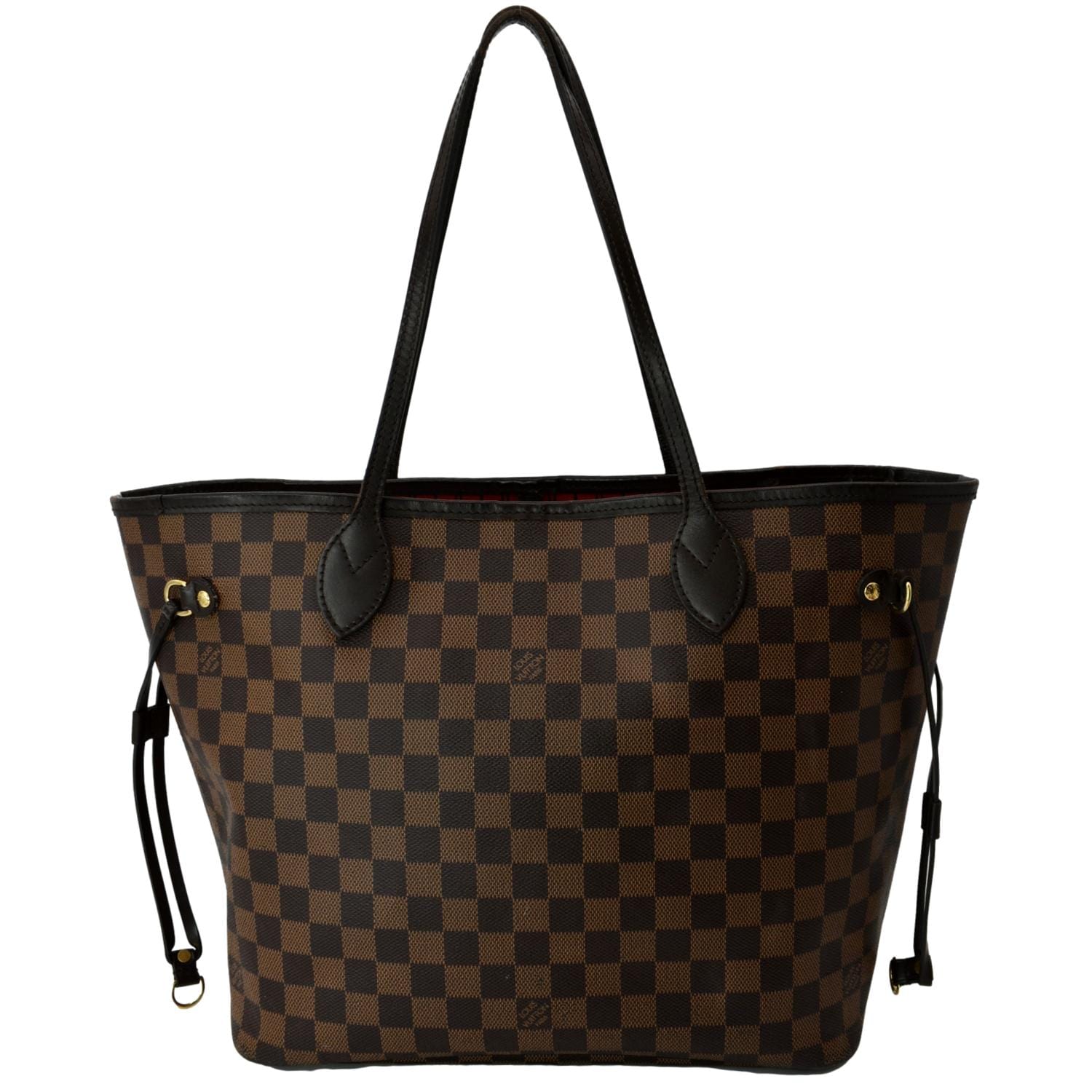 LOUIS VUITTON Neverfull MM Damier Ebene Tote Bag Brown