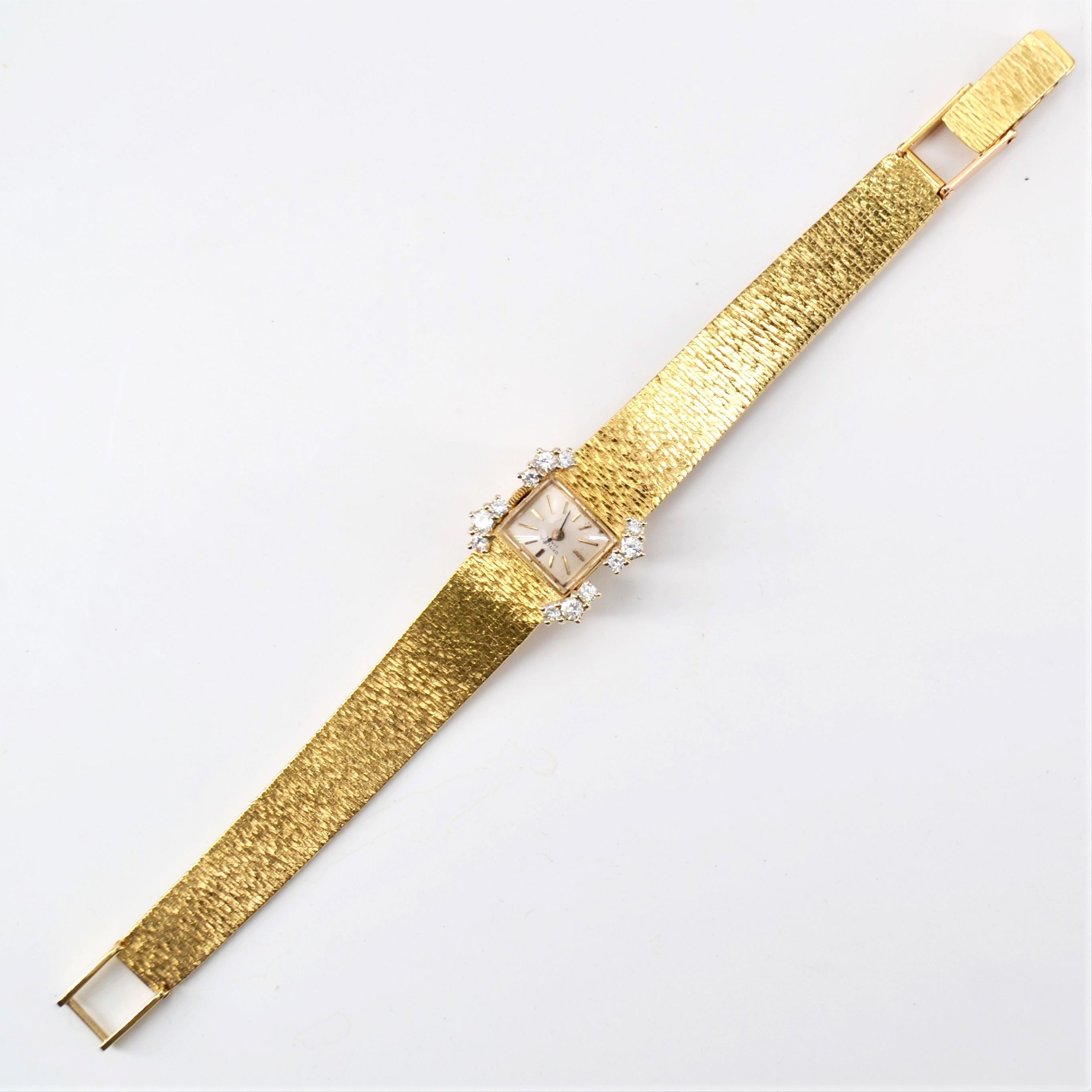 Retro Diamond 18 Karat Yellow Gold Lady's Watch