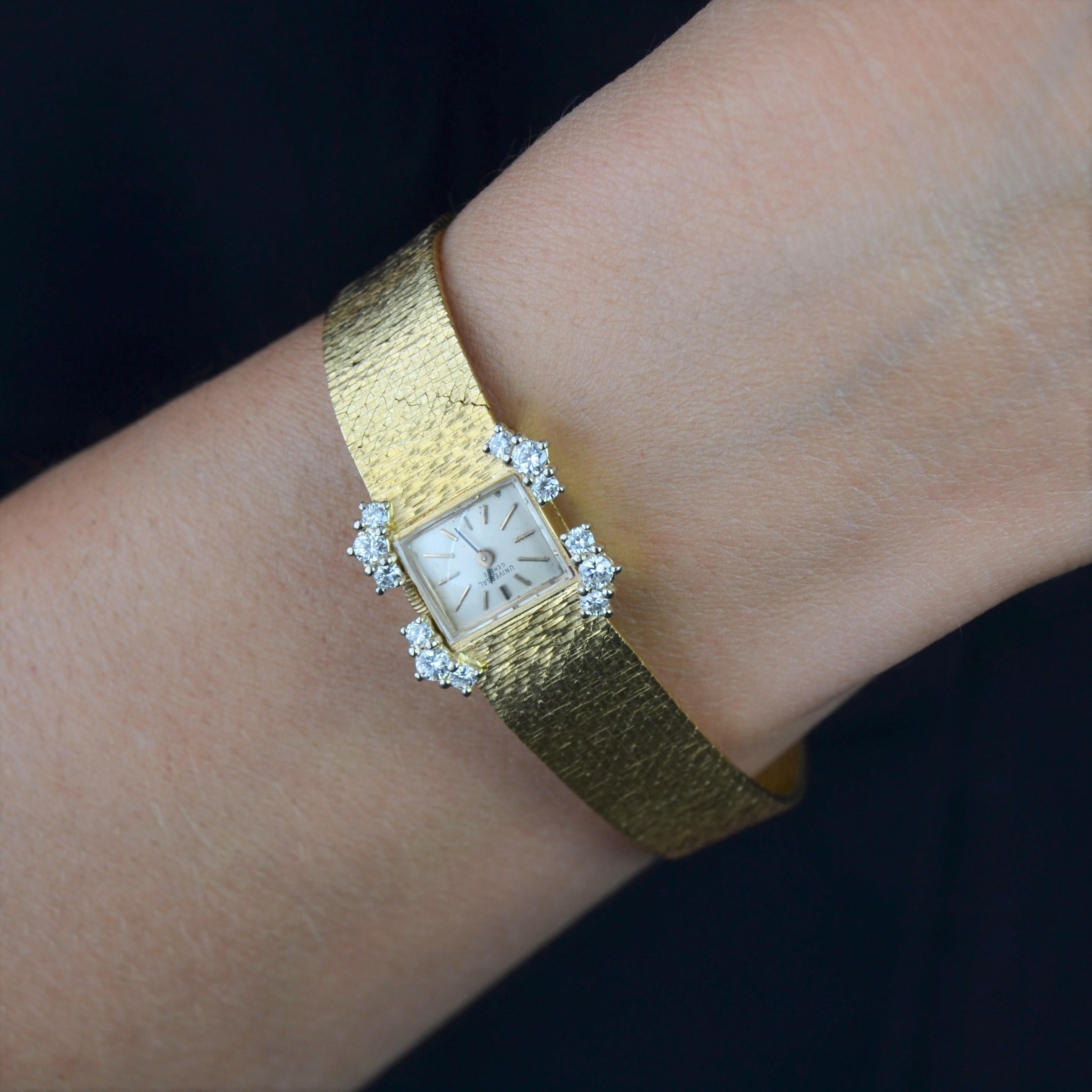 Retro Diamond 18 Karat Yellow Gold Lady's Watch