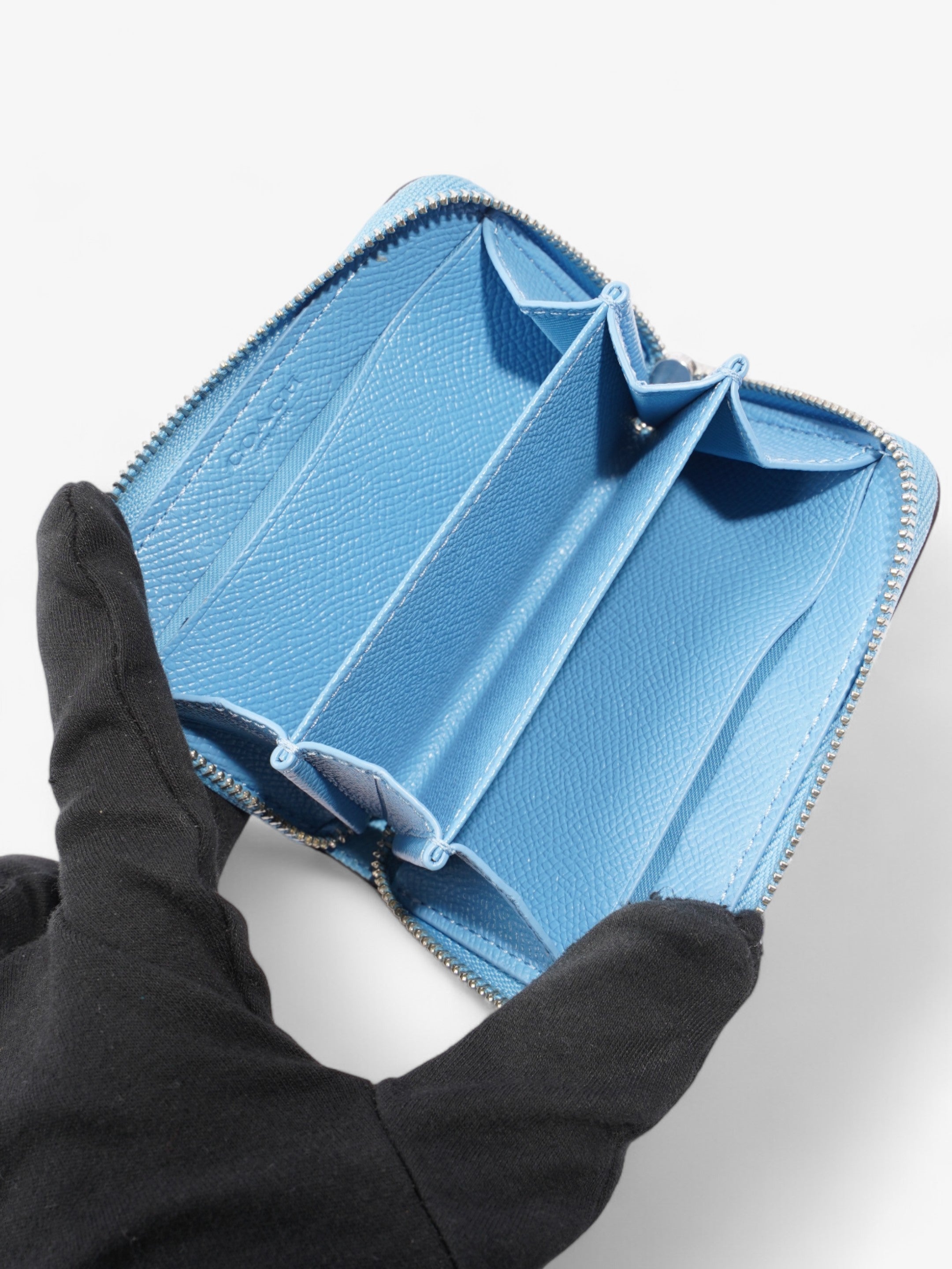 Coach Essential Zip Around Wallet Blue Leather